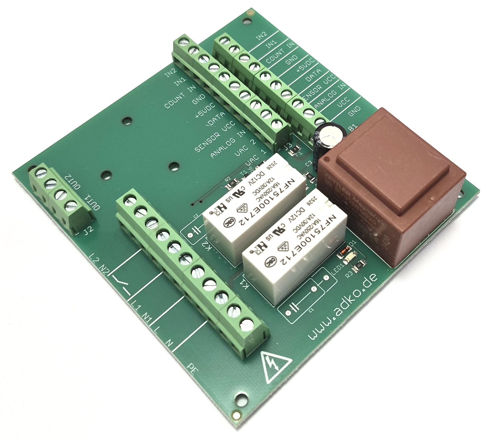 Steuerung für Shelly UNI Wifi - IP65 Gehäuse 2x 16A Relais 230V (Polypropylen)