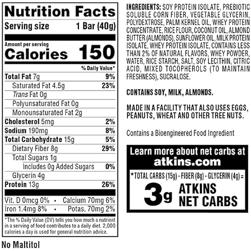 Miniatura 2 de Atkins Atkins - Barra de aperitivos sin gluten barra de limón apta para keto 8 unidades paquete de valor