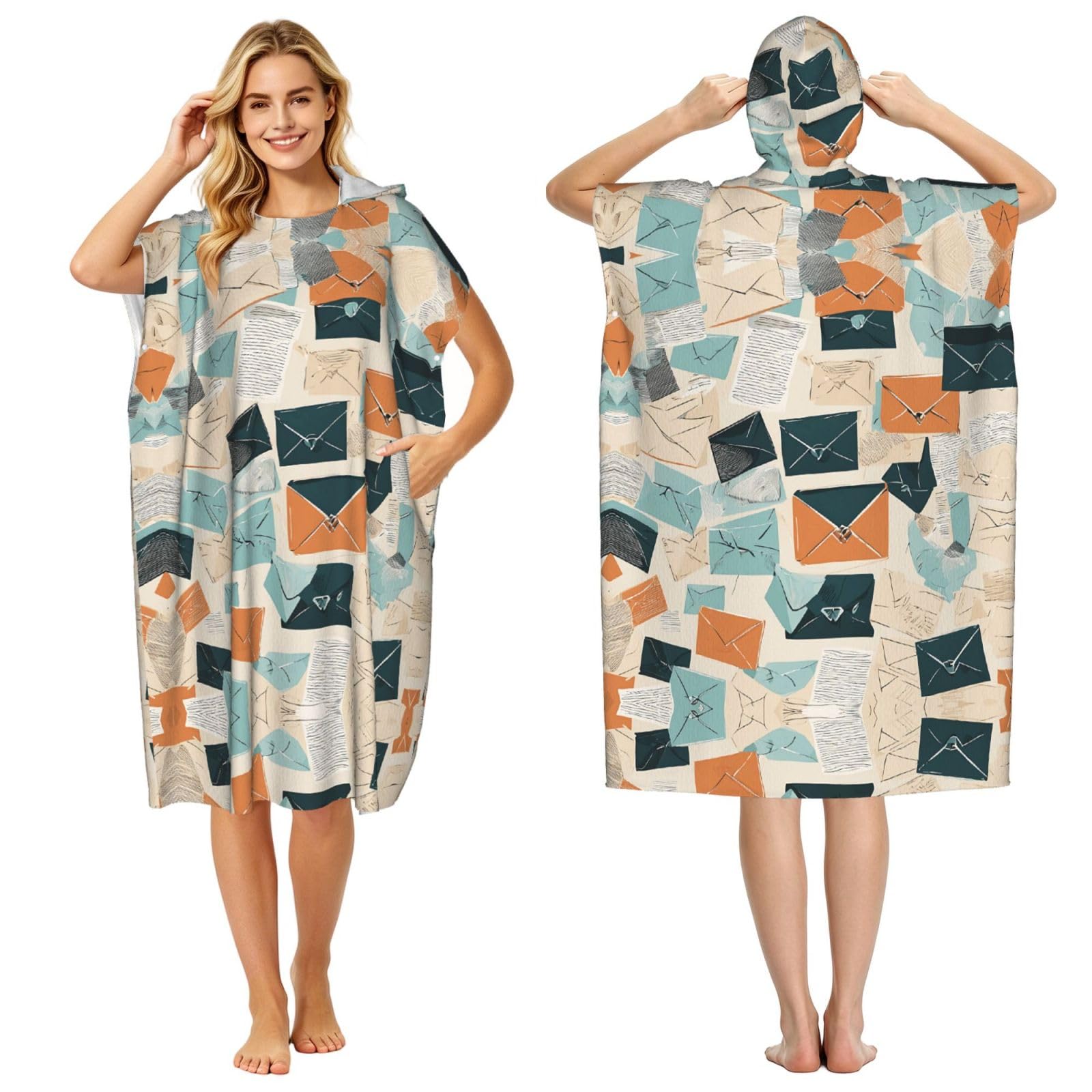 Serviette de bain légère en microfibre style postal pour la natation