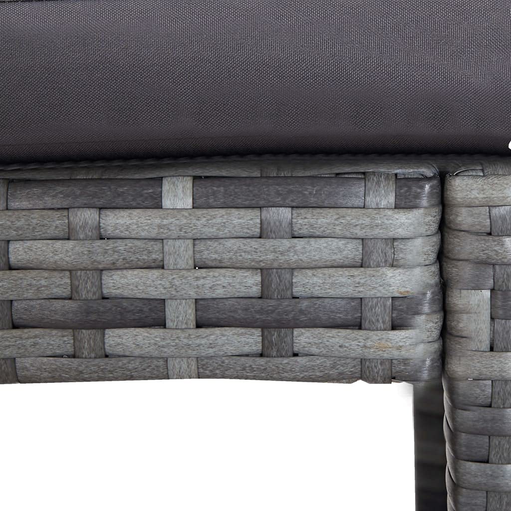vidaXL Meuble de Bar de Jardin 7 pcs avec Coussins Mobilier de Bistro Table et Chaises à Dîner Mobilier de Salle à Manger Pub Résine Tressée Gris