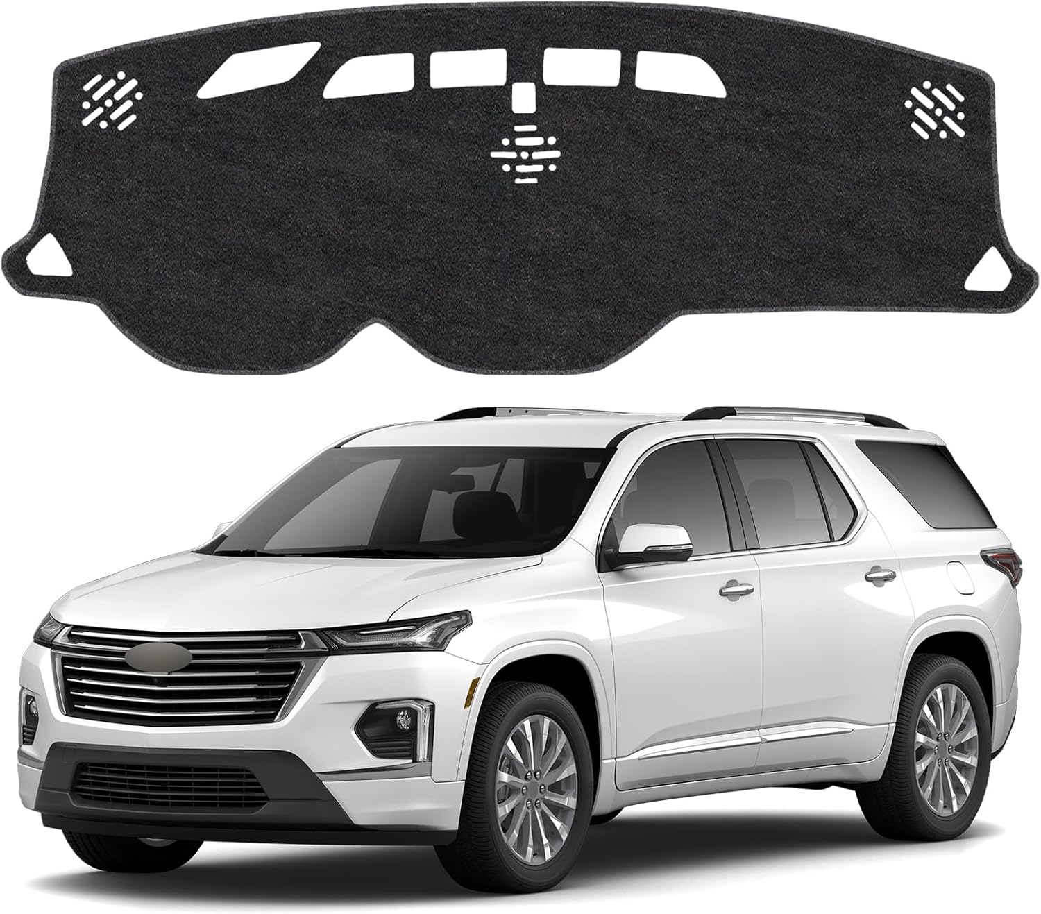 Dash Cover Mat for Chevy Chevrolet Traverse 2018 2019 2020 2021 2022 2023 2024 Non-Slip Dashboard Cover Mat Sunshade UV Rays Protector Interior Accessories