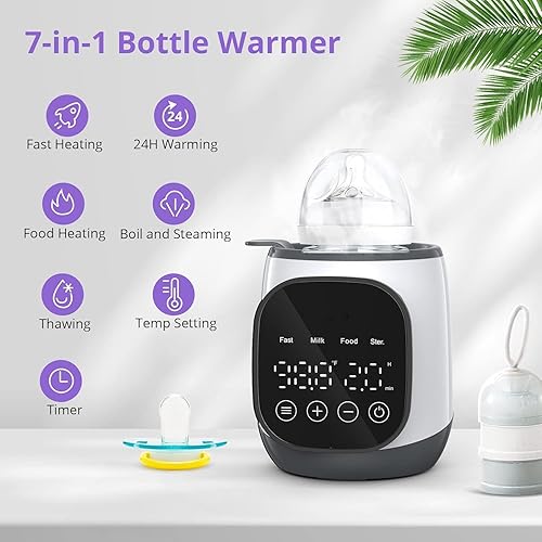 Miniatura 2 de Calentador de biberones rápido, sin BPA, con control inteligente de temperatura y pantalla LCD, calentador rápido de leche para bebés de 400 W,