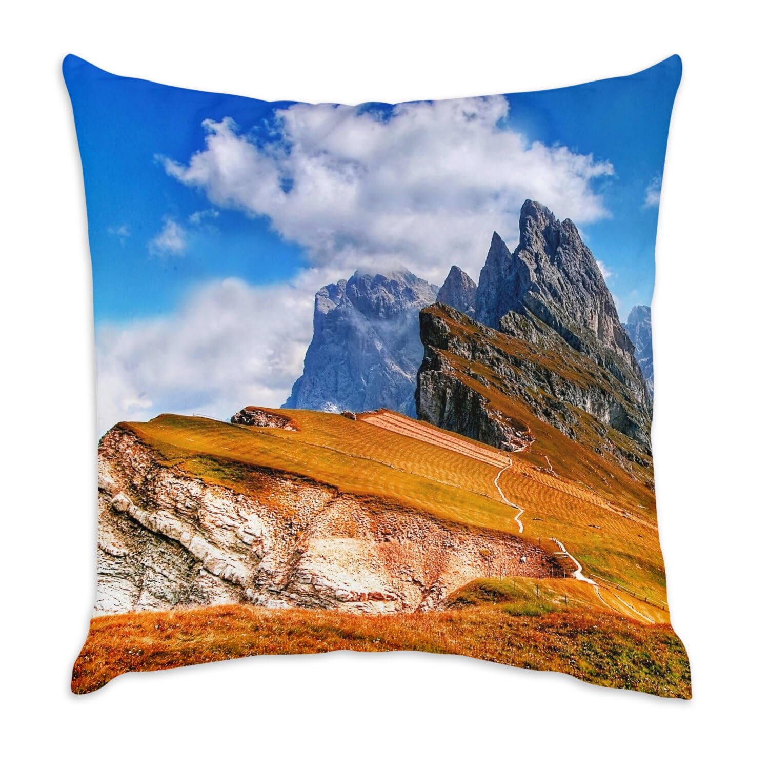 Coussin de montagne en velours blanc pour instaurer une ambiance chalet cocooning