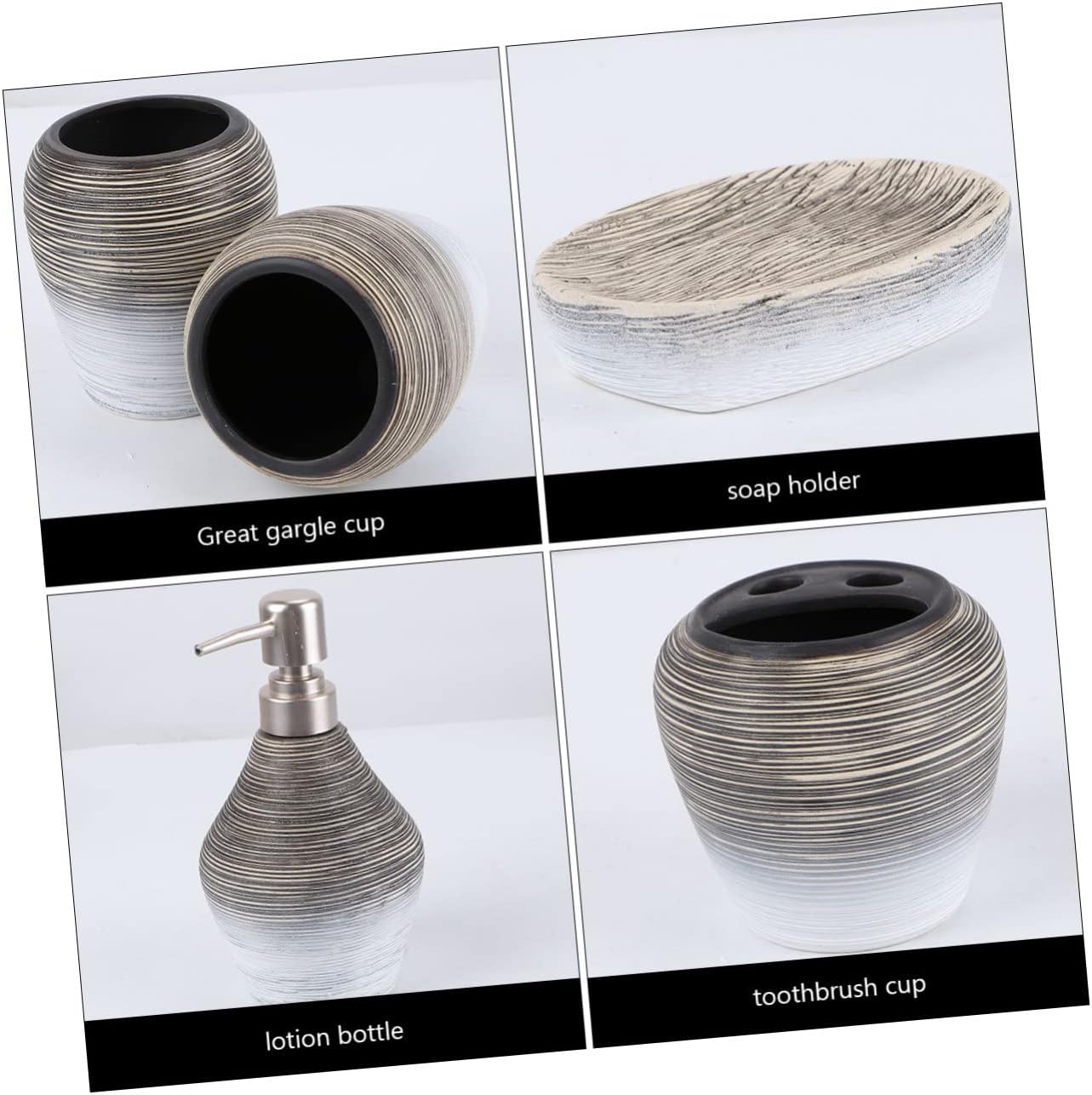 5pcs Ceramic Travel Toothbrush Holder Tooth Brushing Holder Complete Bathroom Accessories