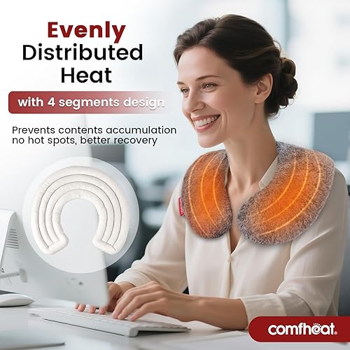 Miniatura 3 de Almohada cervical de microondas lavanda para aliviar el dolor, calentable y refrigerable para microondas, envolturas para el cuello para