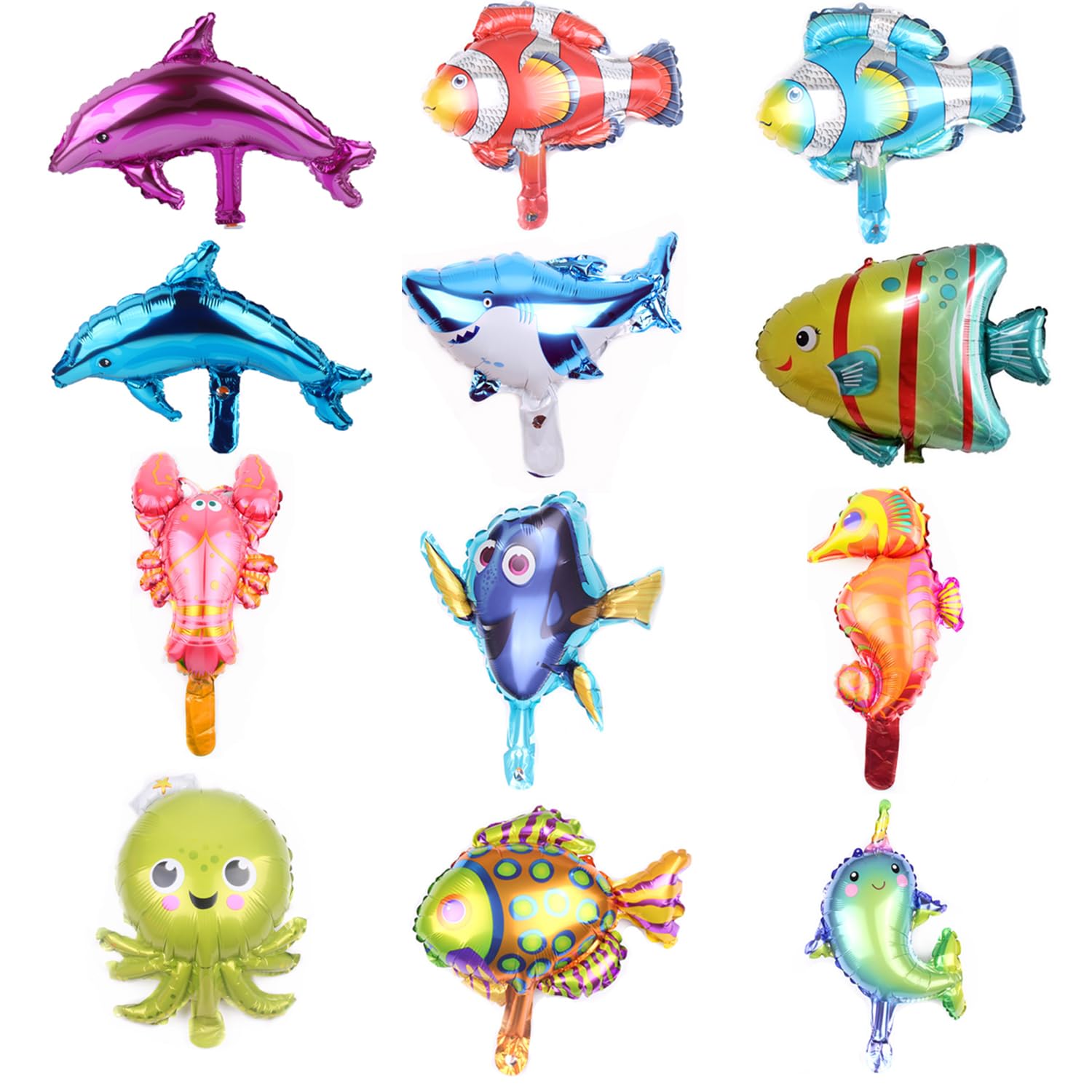 12pcs Ocean sects balloons, Children's party balloons,ocean sects balloons,12 different marine animal balloons,suitable birthday party,family day,zoo hold event