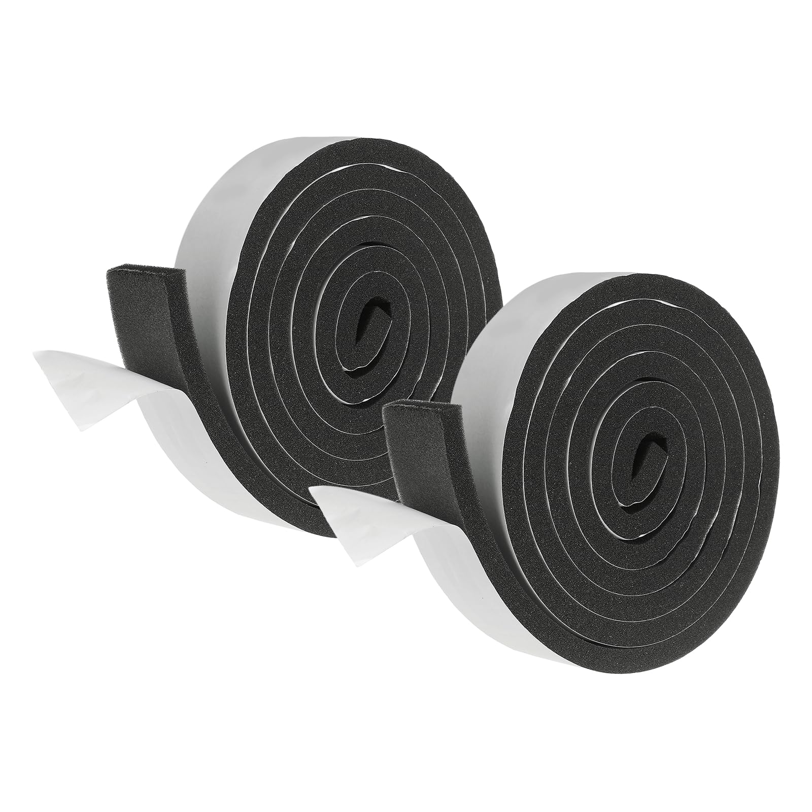 sourcing map Weather Stripping Door Seal, 2 Rolls 40mm x 10mm Adhesive Foam Tape Seal Soundproof Insulation Strips for Door Frame Window Gaps (13 Feet Total, 6.5 Feet/Roll)