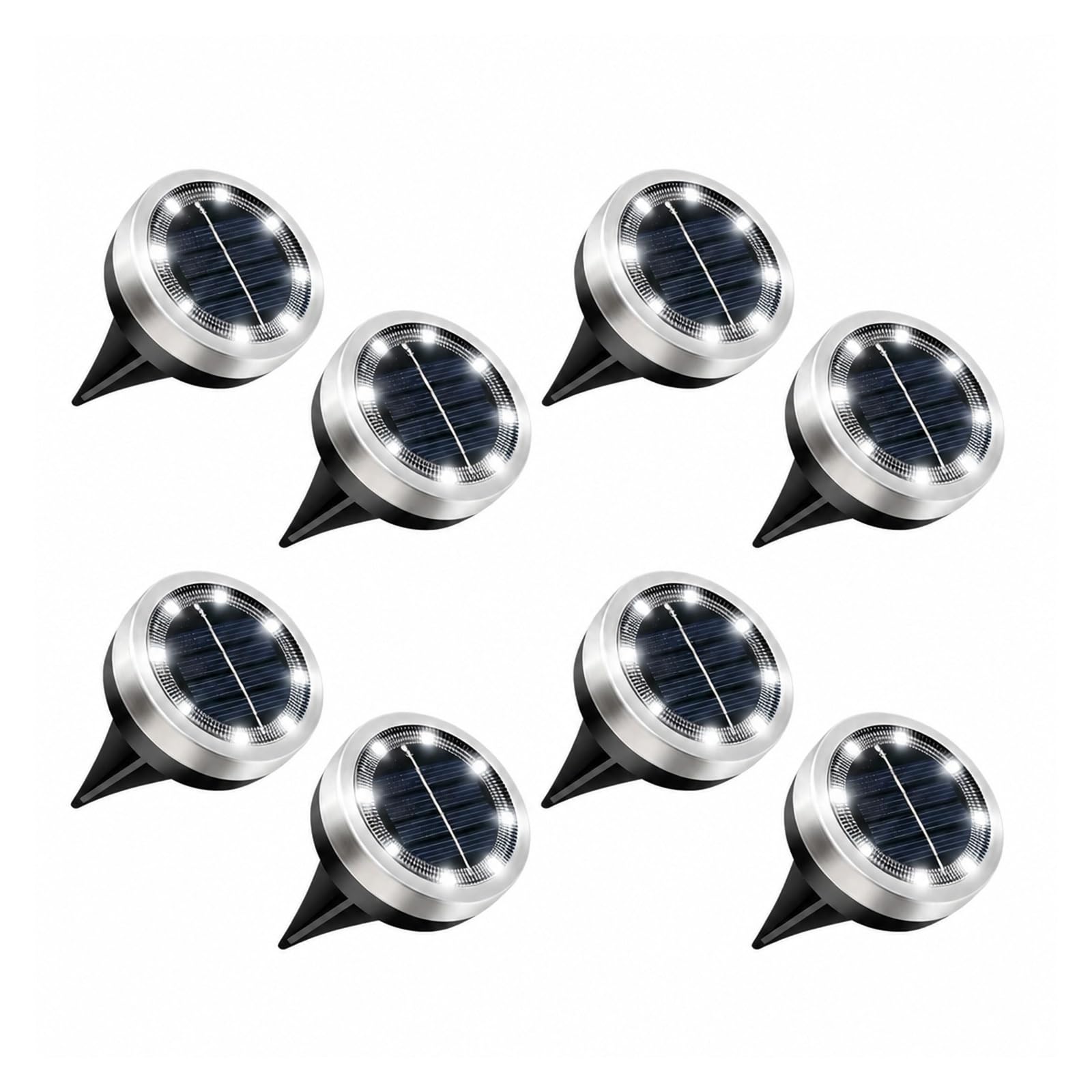 AMRTTWY In Ground Lights, Solar Lamp Ground Light 8LED(8pcs White)