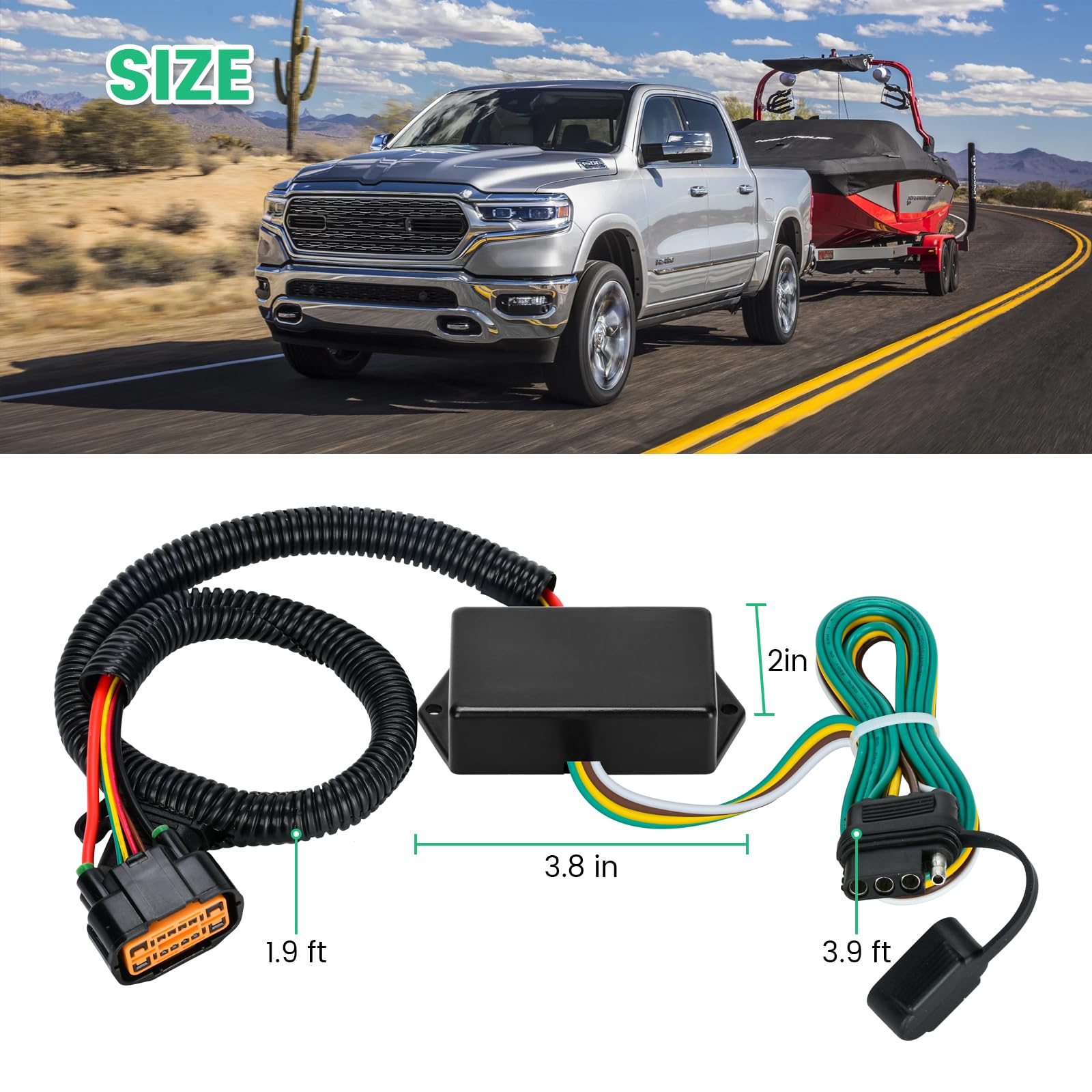 Trailer Tow Light Wiring Harness Connector For Hyundai Santa Cruz 2023-2024