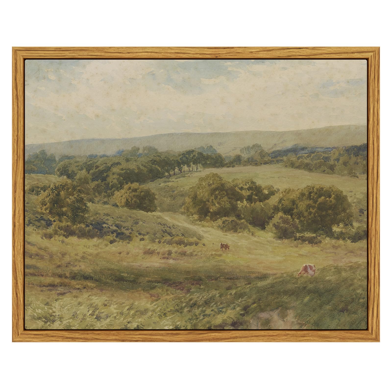InSimSea Framed Canvas Wall Art, Meadow with Flowers Painting, Landscape for Living Room, Bedroom, Home, Bathroom Decor, 8x10 — view 99