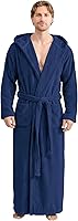 PJGGZ Men's Full Length Hooded Bathrobe - Soft Microfiber Absorbent Robe for Big & Tall, Quick-Dry Cozy Lounge Wear