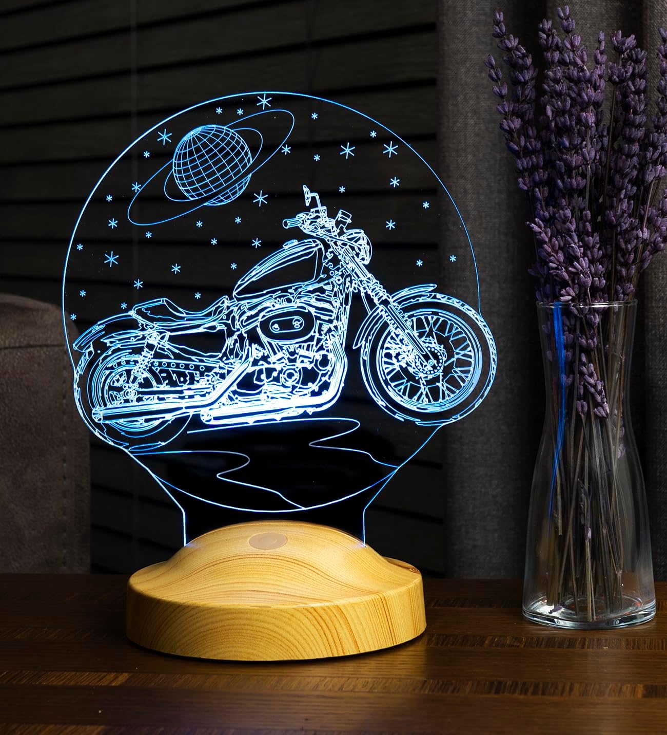 3D Motorsiklet Chopper Led Lamba
