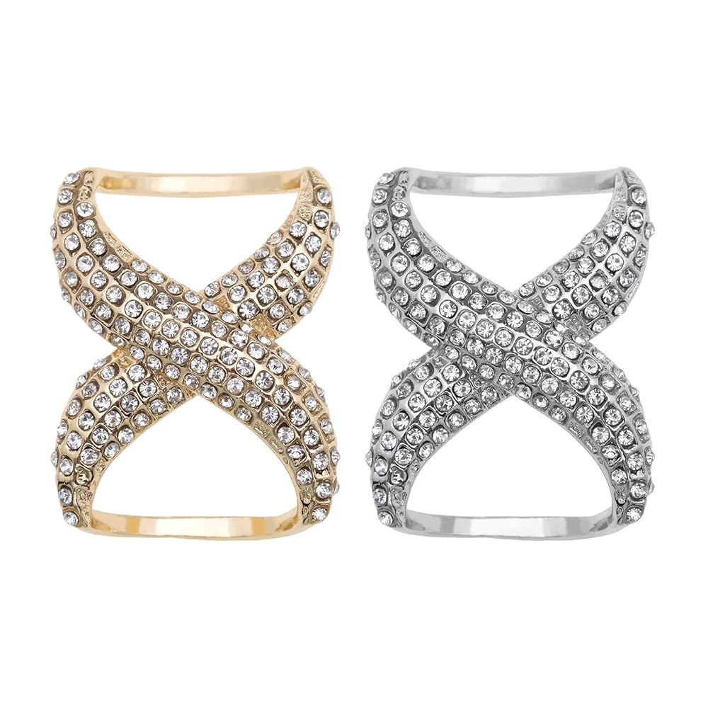 Fibbia Per Sciarpa A Forma Di V Con Strass - Accessorio Elegante - Foto 5