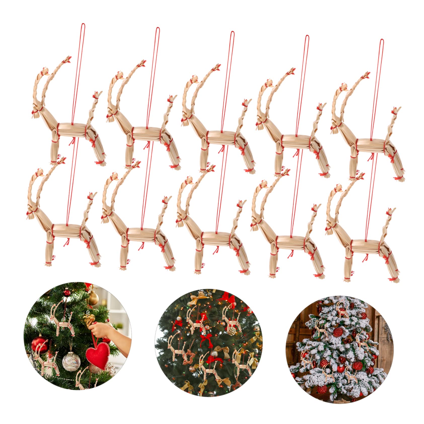 PRETYZOOM 40 Pz Decorazioni Natalizie in Paglia Ciondolo in Paglia Di Natale Decoro Sospeso in Ornamenti Di Di Natale Decorazioni Per La Casa Arredamento D'epoca Cannuccia