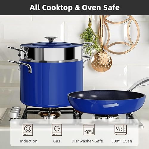 Miniatura 5 de Nuwave Lux - Juego de utensilios de cocina ligeros, 13 piezas, sin PFAS, revestimiento de cerámica antiadherente Duralon G10, asas que no se