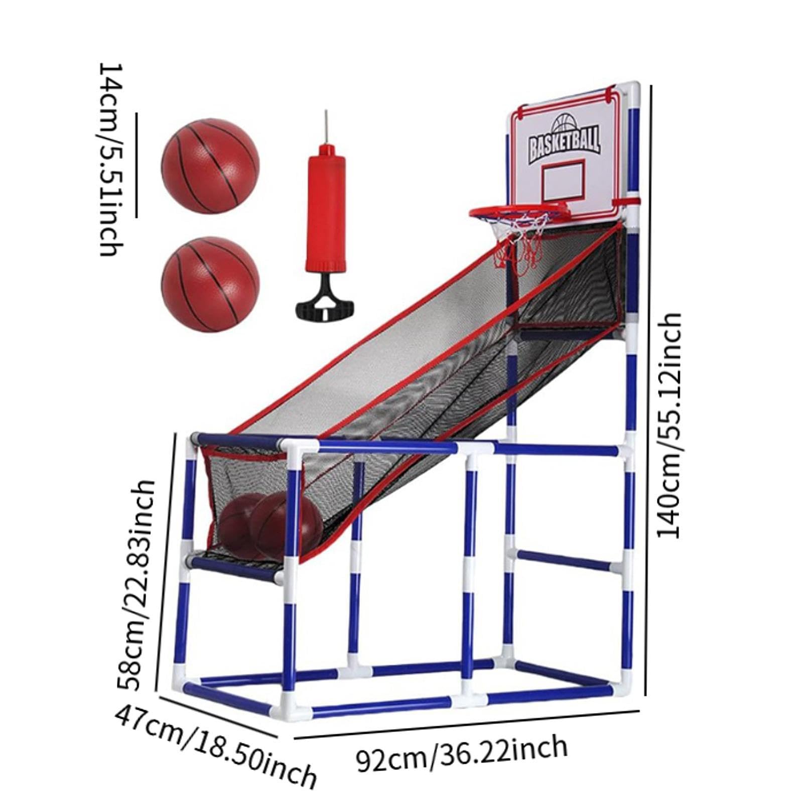 Juego de Baloncesto Arcade para Niños, Juguete para Niños, Canasta con 2 Pelotas, Juego Deportivo, Juego de Interior Y Exterior para Niños de 3 a 5, D
