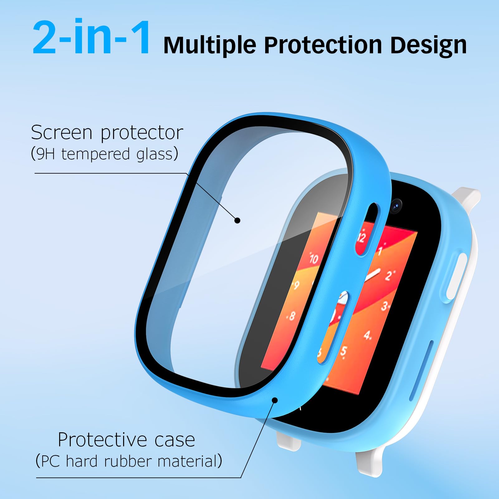 GlasFlength 3 sztuki do Xplora X6 Play Schutzhülle z Displayschutz, twardy PC 360° Rundum Kratzfest Stoßfest Gehäuse Ultradünne Schutz Case Cover dla Xplora X6 Play Kinder Mädchen Jungen