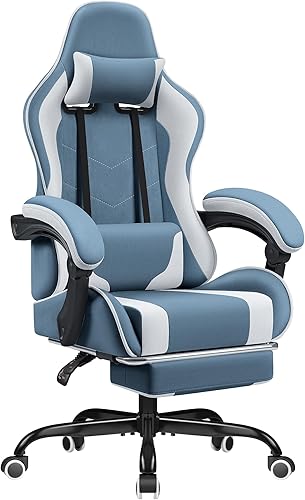 Vista 13 de Homall Silla de juegos con masaje y reposapiés, silla ergonómica de oficina para computadora, silla reclinable de estilo de carreras de respaldo
