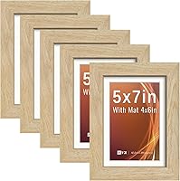 Vista 28 de VCK Paquete de 2 portarretratos de 8 x 10 pulgadas, roble natural, madera de alta gama con vidrio templado, para fotos de 5 x 7 pulgadas