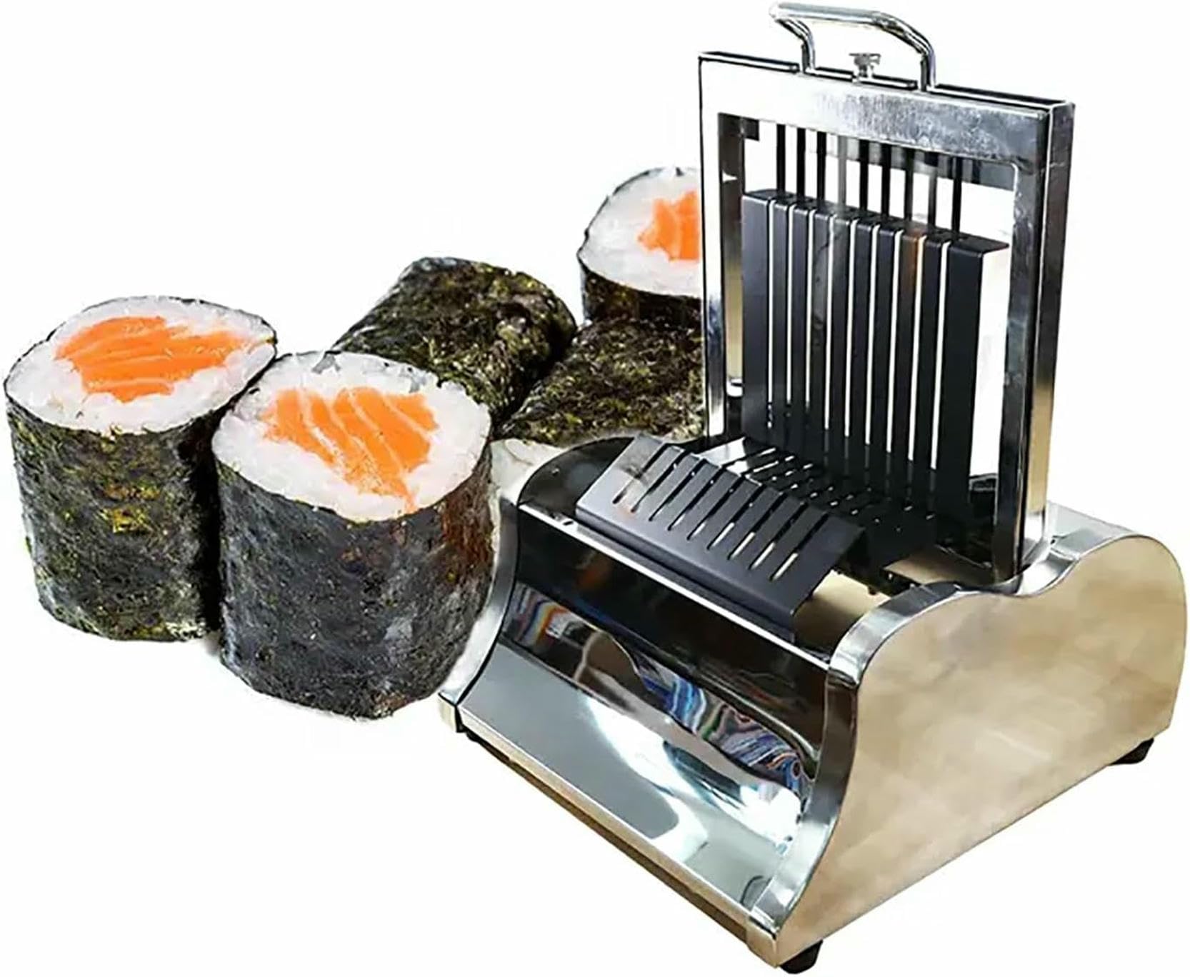 Sushi Rotolo di Taglio, Slicer di Onigiri in Acciaio Inossidabile con Lama Appositamente Rivestita, Taglio Rapido E 8/10/12 Pezzi Efficienza di Produzione, Superficie