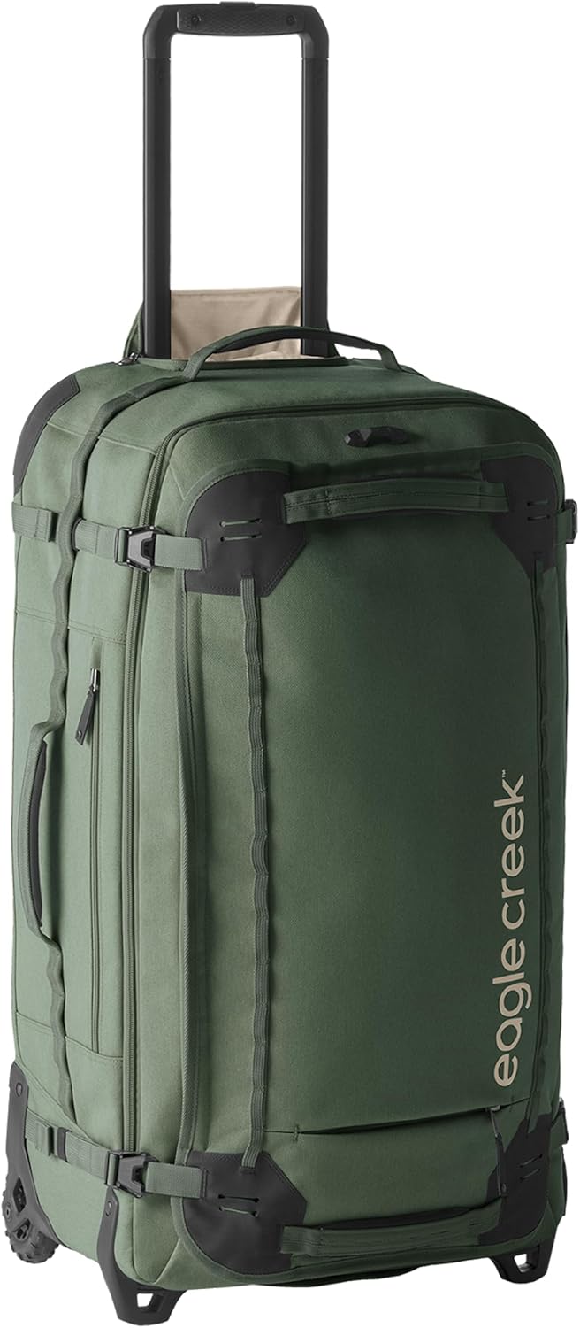 Eagle Creek Gear Warrior XE 2-Wheel Luggage to Keep Travel Items Organized - Smooth Rolling Wheels - Telescoping Handle - Padded Laptop Pocket - Jungle Green - 30”