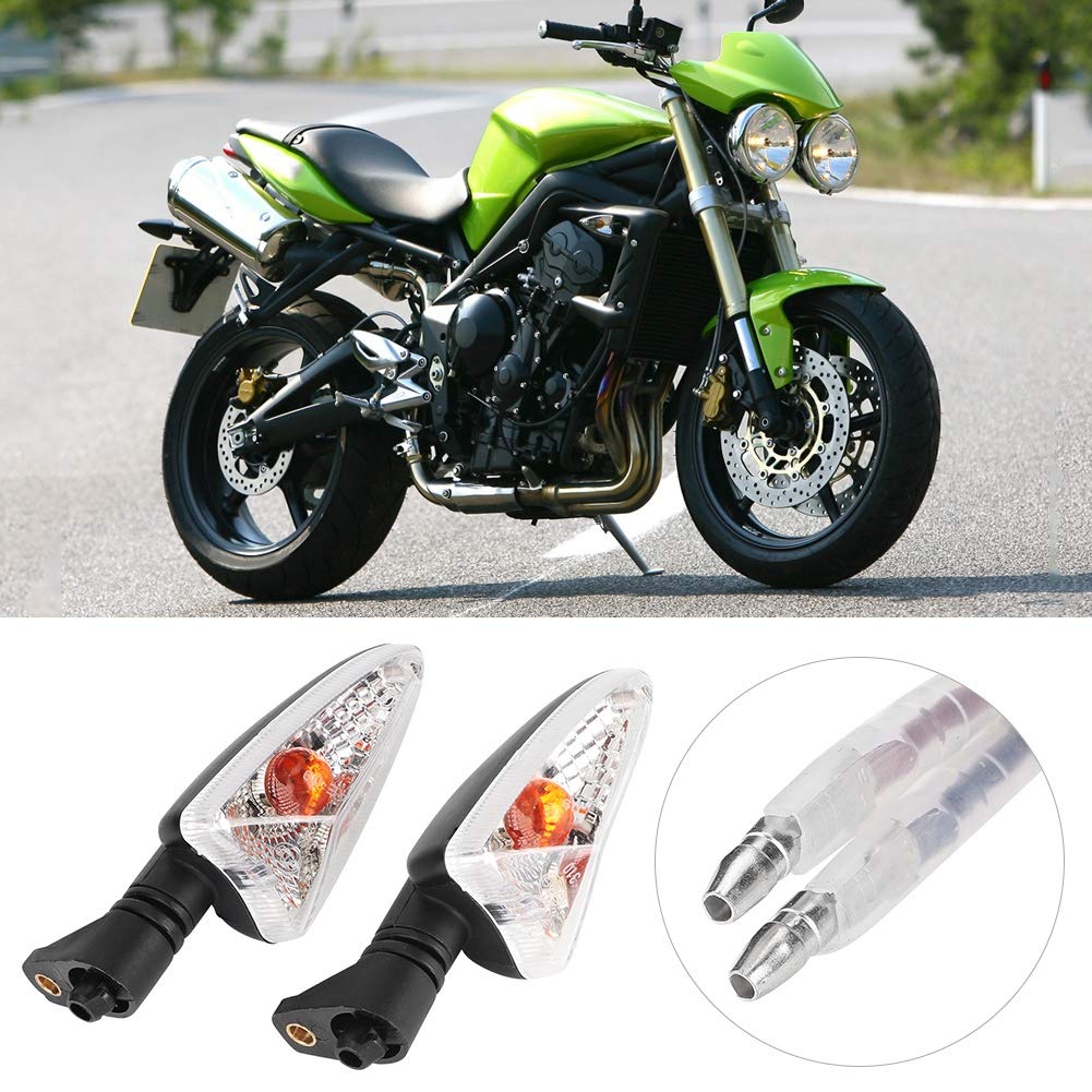 EBTOOLS Motocykl światło obrotowe, 1 para motocykla kierunkowskazu kierunkowskazu lampa migająca pasuje do 800 2011-2013,1050 2007-2013, 675 / R 2009-2014, Street Triple 675 2007-2013 (czarno-biały)