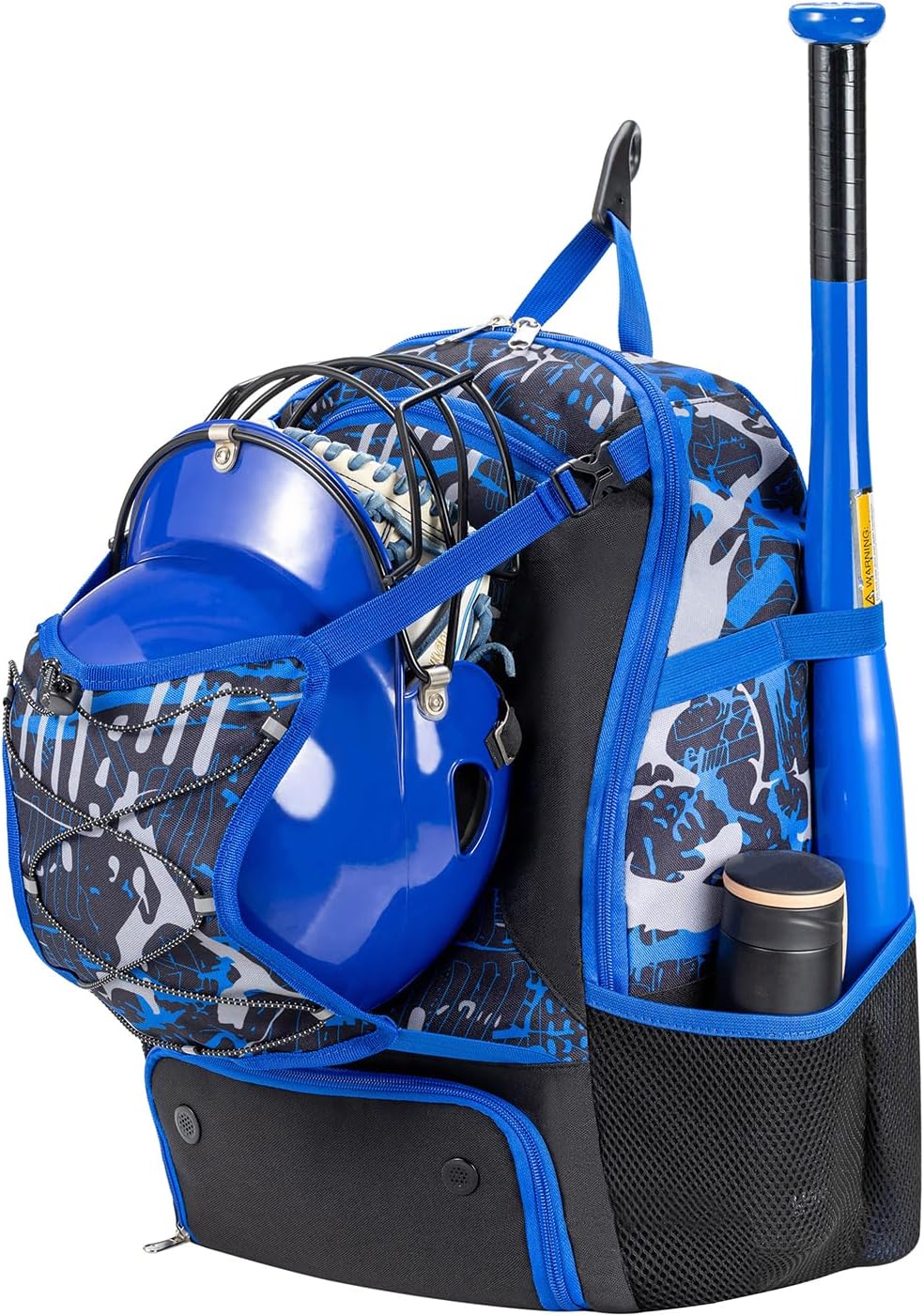 Youth Baseball Bag, Softball Bat Bag for Girls Boys & Adults, Kids Tball Backpack with Shoes Compartment, Large Capacity Equipment Backpack