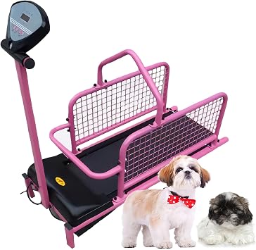 Dog Treadmill, Dog Slat Mill for Small Dogs, Doggy Treadmill Dog Pacer Treadmill, Pet Fitness Treadmill with LCD Display Screen Slat Mill for Dogs to Keep Active and Fit, Up to 176LBS,Pink