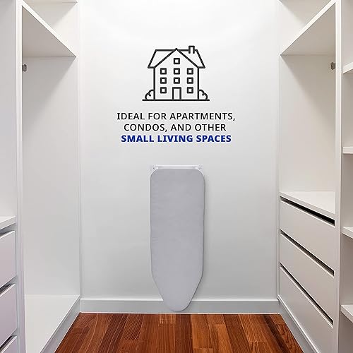 Miniatura 4 de Ivation Tabla de planchar para montar en la pared, plegable de 36.2 x 12.2 pulgadas, estación de planchado plegable para el hogar, apartamento y