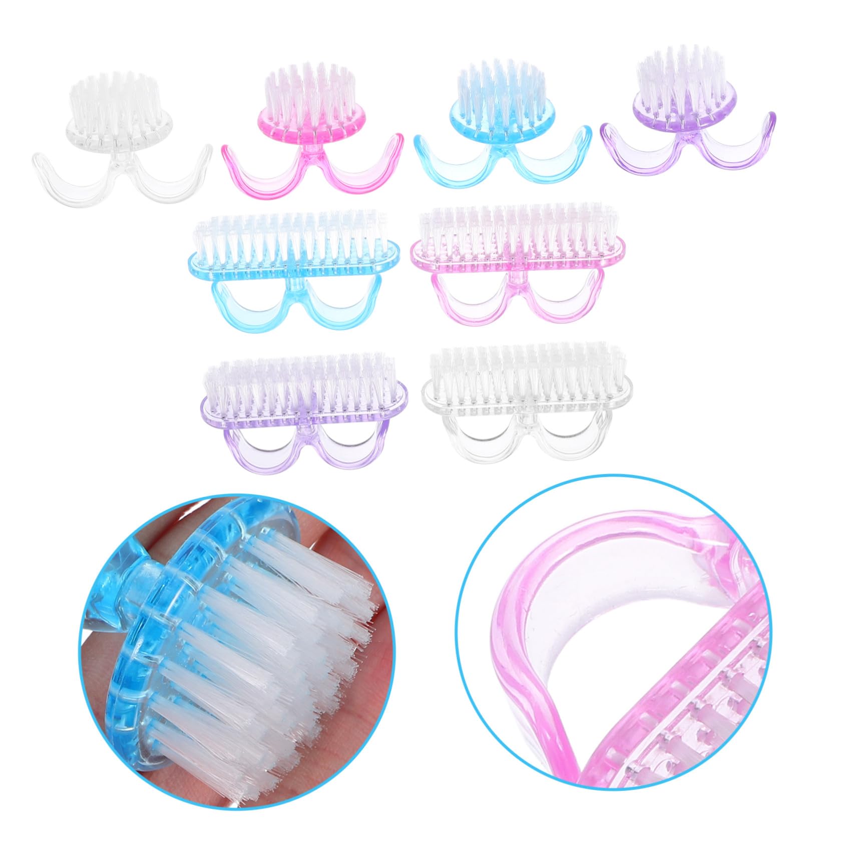 32 Piezas Cepillos de Limpieza para Uñas con Mango Portátiles para Eliminar Polvo de Uñas Herramientas Versátiles para Manicura Profesional y Hogar