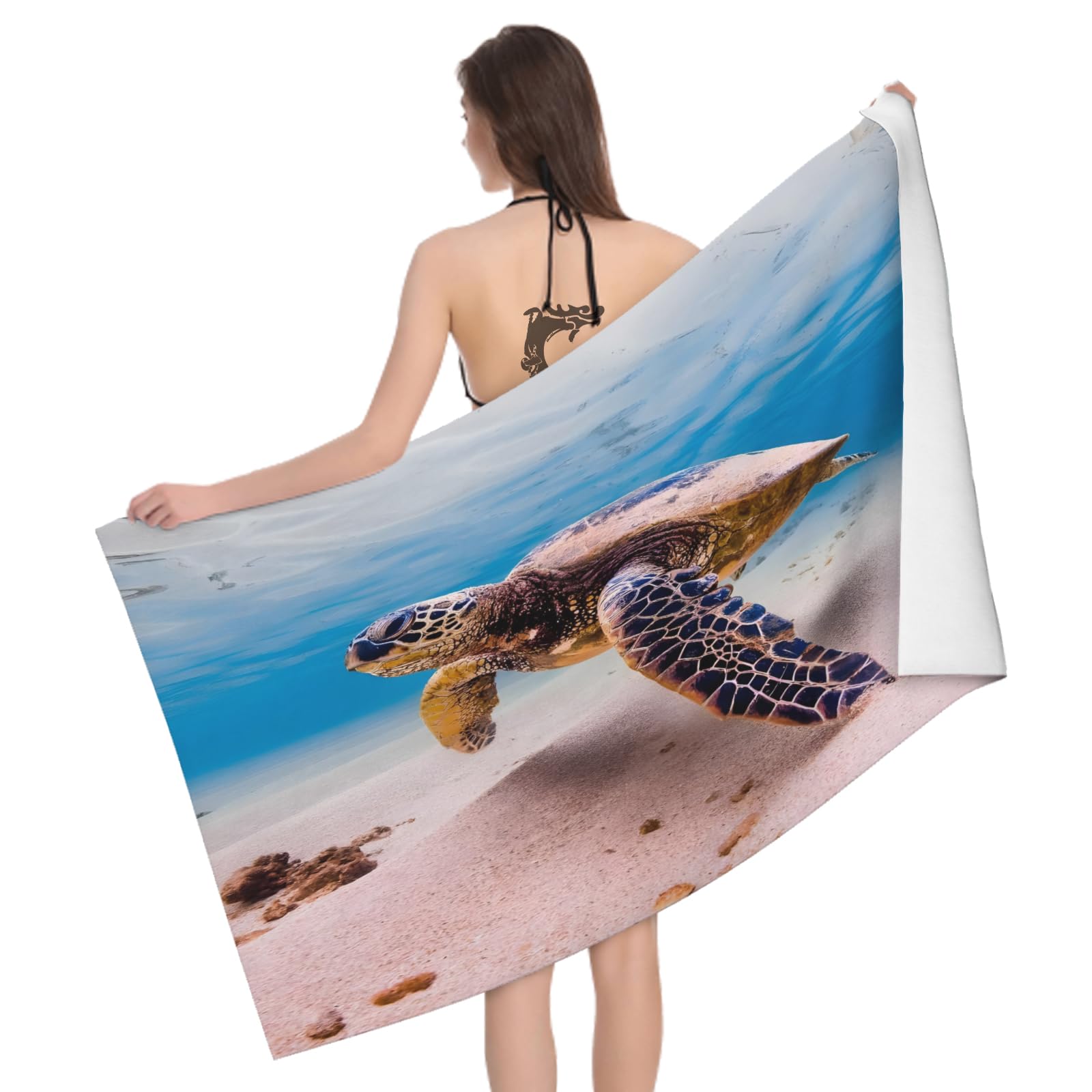 Telo Mare Jacquard Spugna Asciugamano Spiaggia Disegno Guizzo Blu
