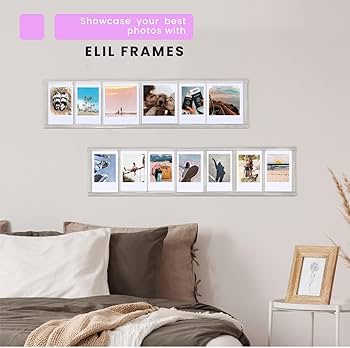 Elil Instax Mini ウォールフレーム 3.4インチx15.7インチ Amazon.com: Elil Instax Mini Collage Photo Frame for Wall