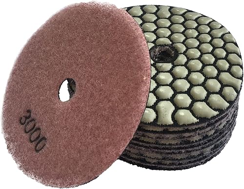 Miniatura 9 de 10 almohadillas de pulido de diamante seco de 4 pulgadas, grano para granito, piedra de mármol, hormigón, mármol travertino, vidrio granito pulido