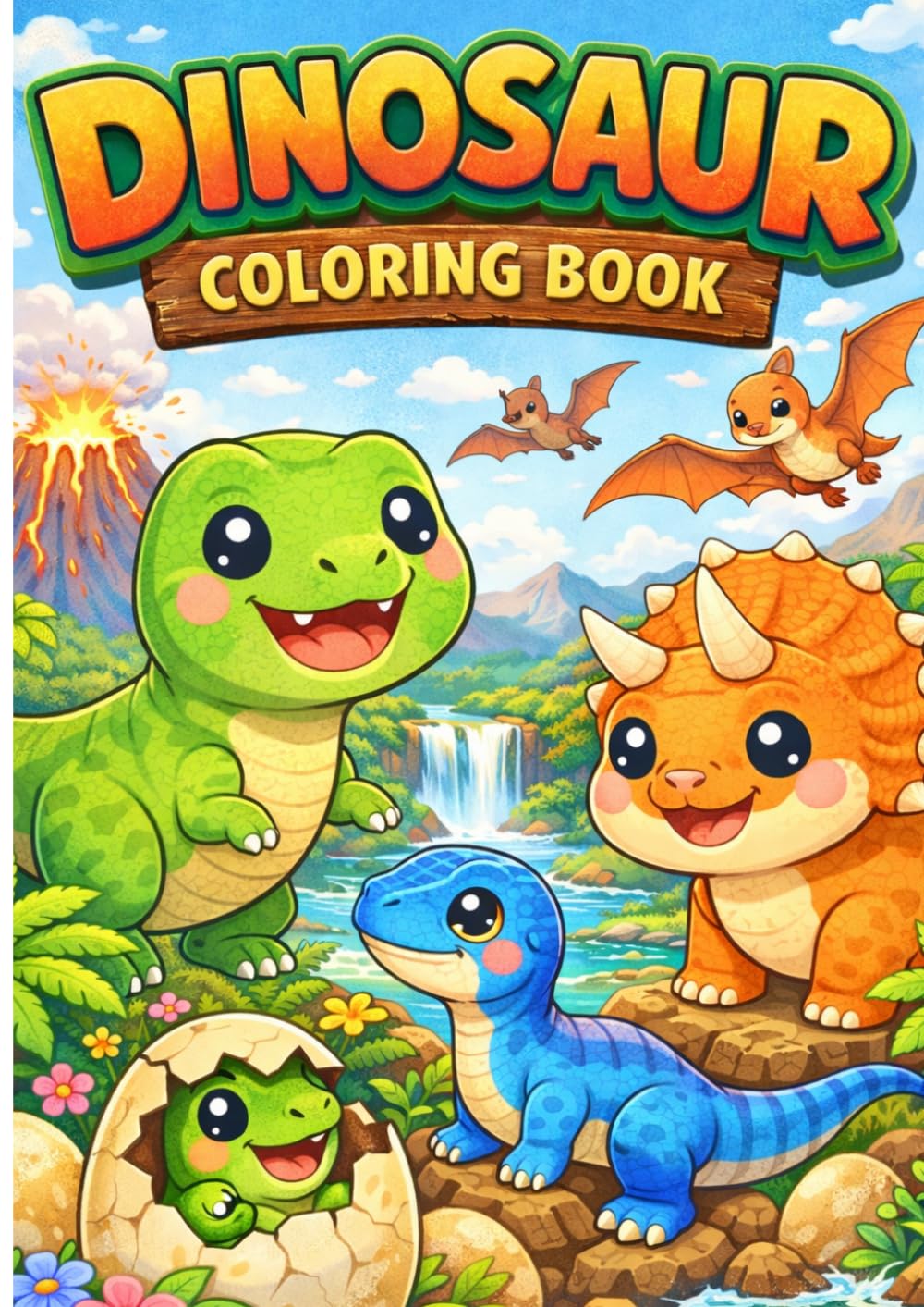 Kawaii Dinosaurs Coloring Book for Kids: Cute, Easy, and Fun Dinosaur Coloring Pages for Toddlers and Kids Ages 3–8 | Adorable Kawaii Baby Dinosaurs, ... (Kawaii Bold and Easy Coloring Books)