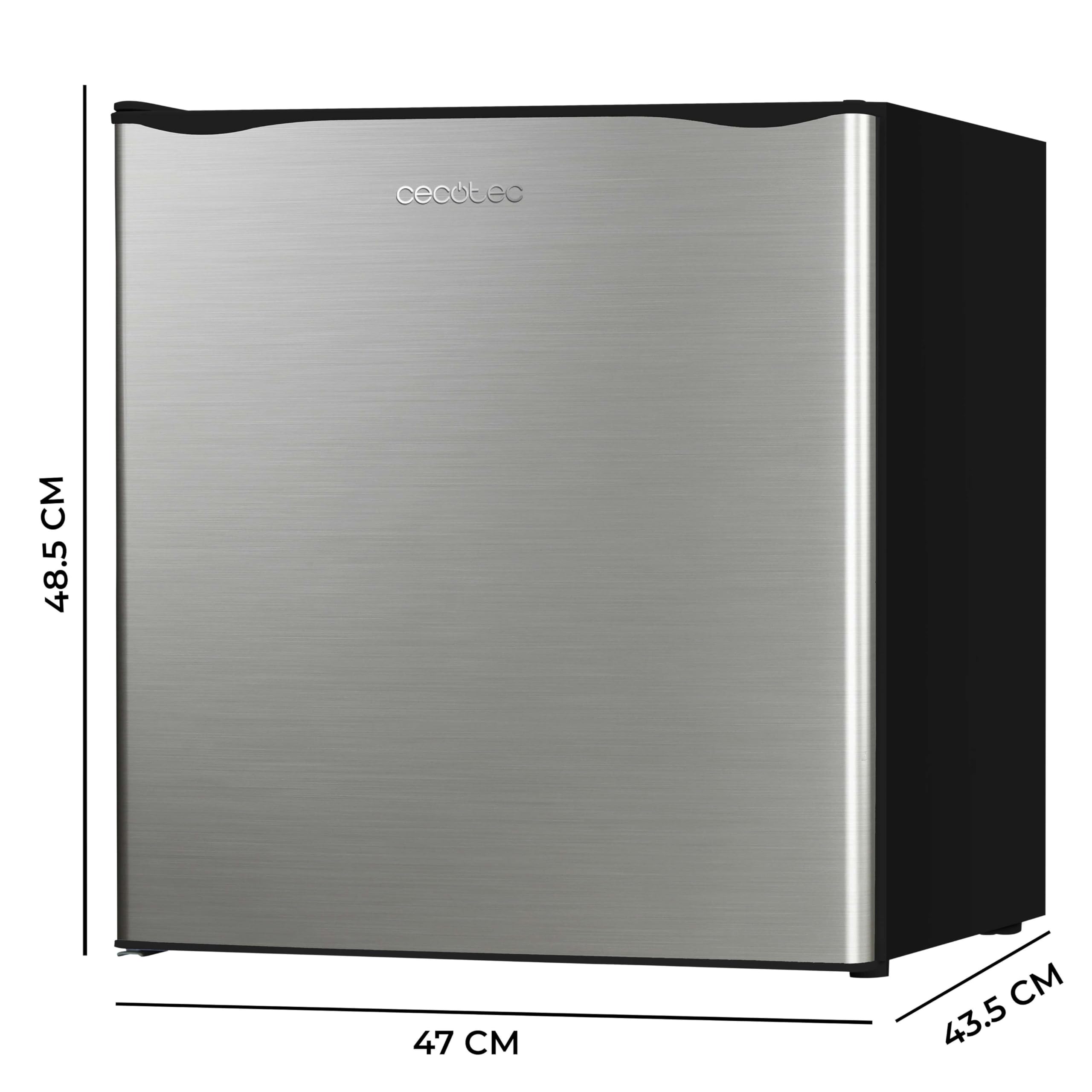 Cecotec Petit Réfrigérateur Mini Bar 46L GrandCooler 20000 SilentCompress Inox E. Hauteur 48,7 cm, Largeur 48 cm, Basse Consommation, Porte Réversible, Fonctionnement Cyclique, Inox. - 3