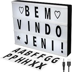Luminária Embralumi Letreiro Led Light Box Led A4 96 Letras