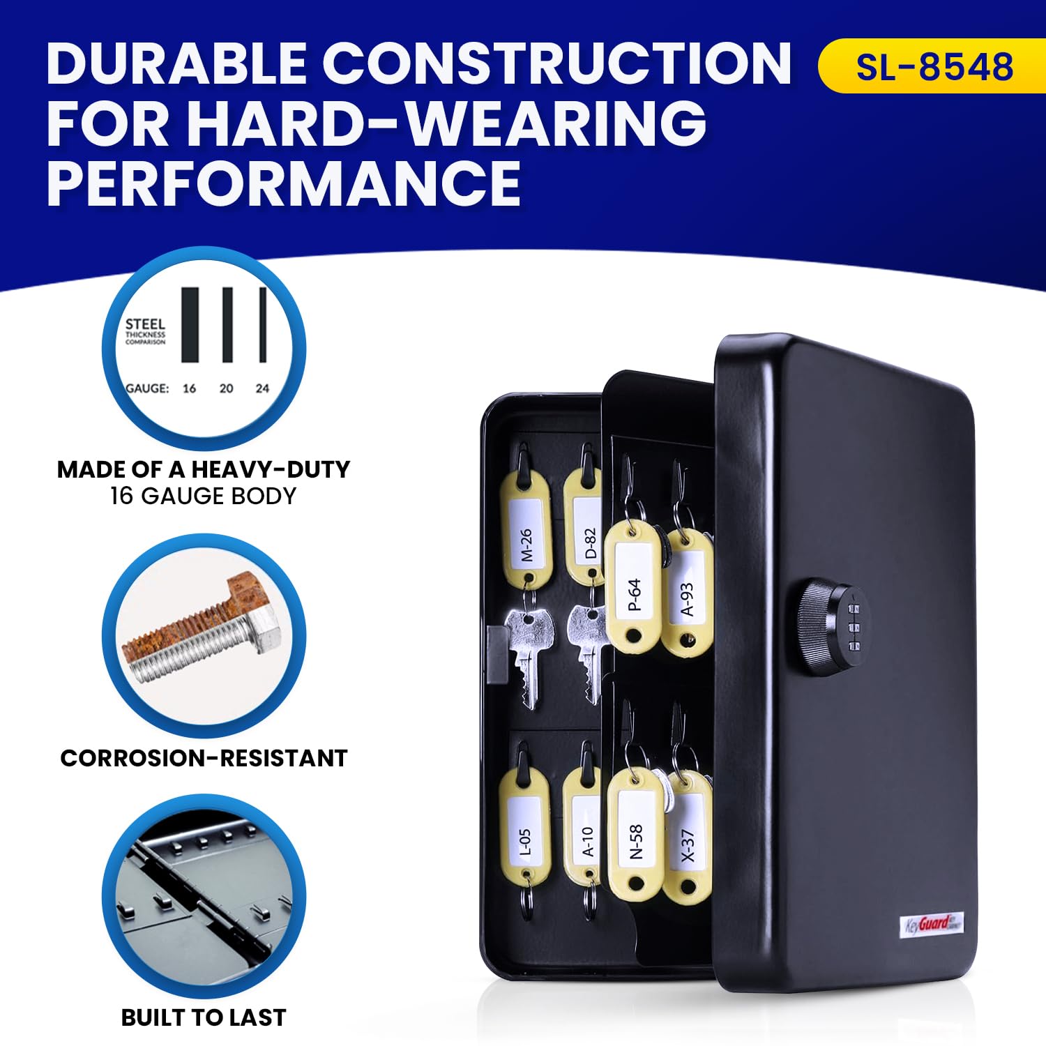 KeyGuard コンビネーションキーボックス SL-8548 Amazon.com: KeyGuard SL-8548 Combination Key Cabinet, 48