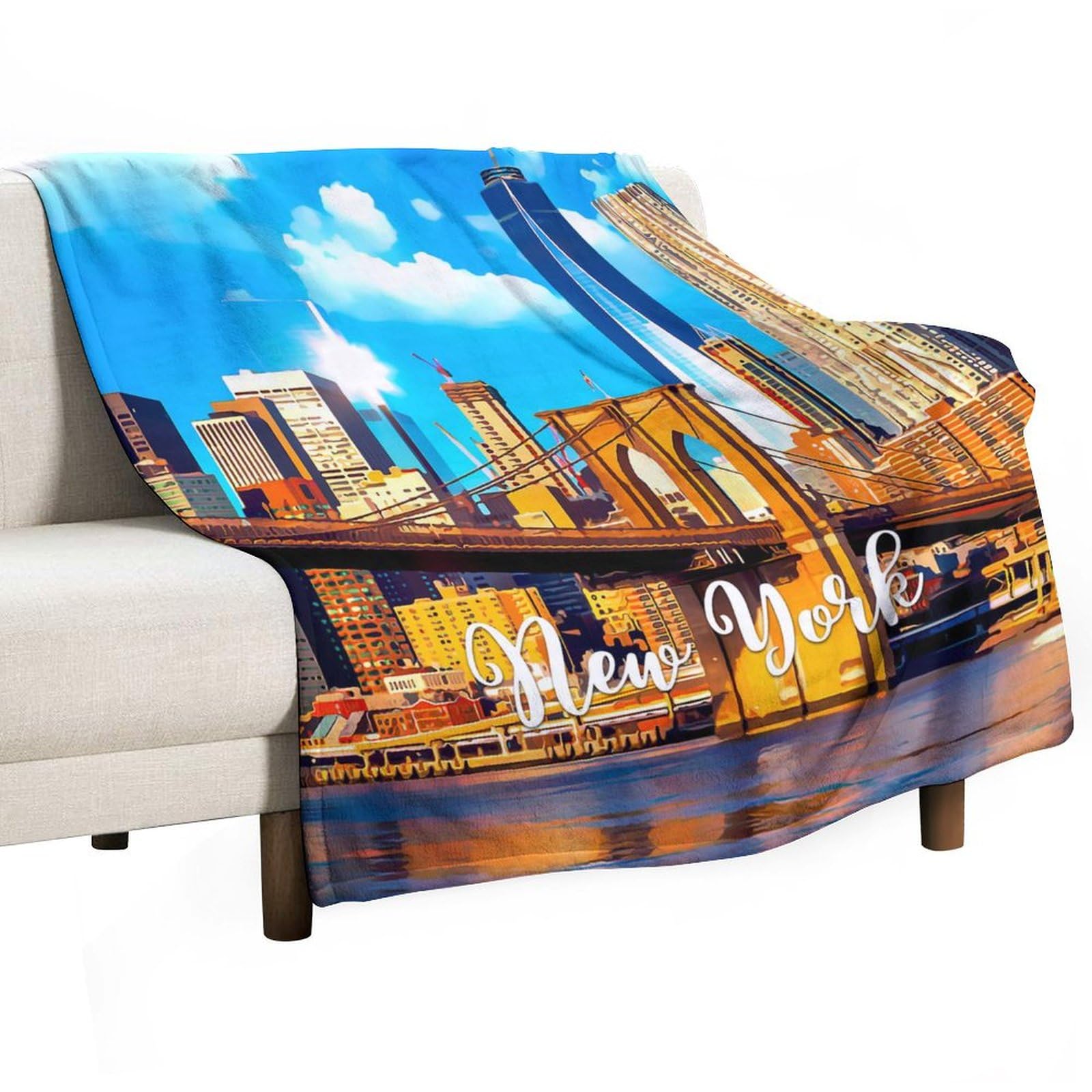 Couverture polaire flanelle New York idée cadeau idéale pour maman père et adultes