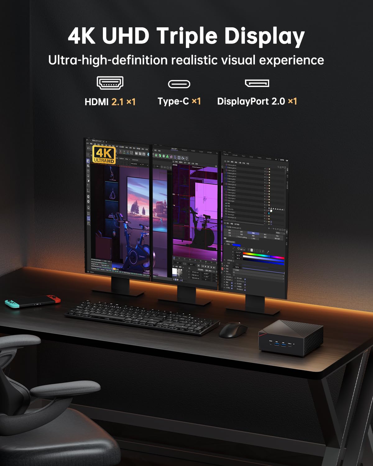 NiPoGi AM06 PRO Mini PC, АMD Ryzen 7 5800U (8C/16T, do 4,4