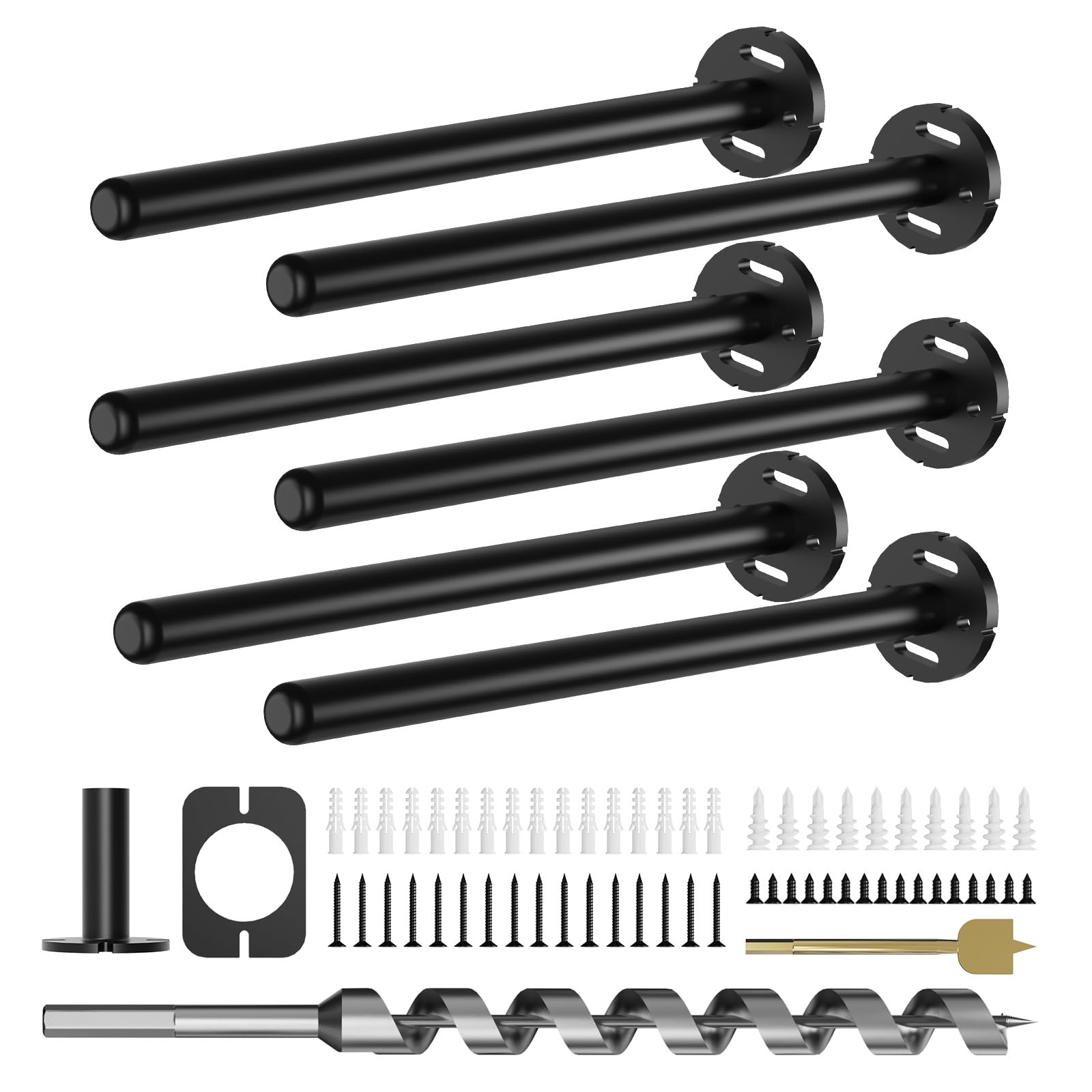 6pcs Wall Shelf Brackets Heavy Duty Floating Shelf Bracket Hidden,Invisible Black Shelving Brackets Decorative Floating Shelf Hardware Heavy Duty,Metal Shelf Support Bracket (6 inch-6pcs) — Amazon image 15