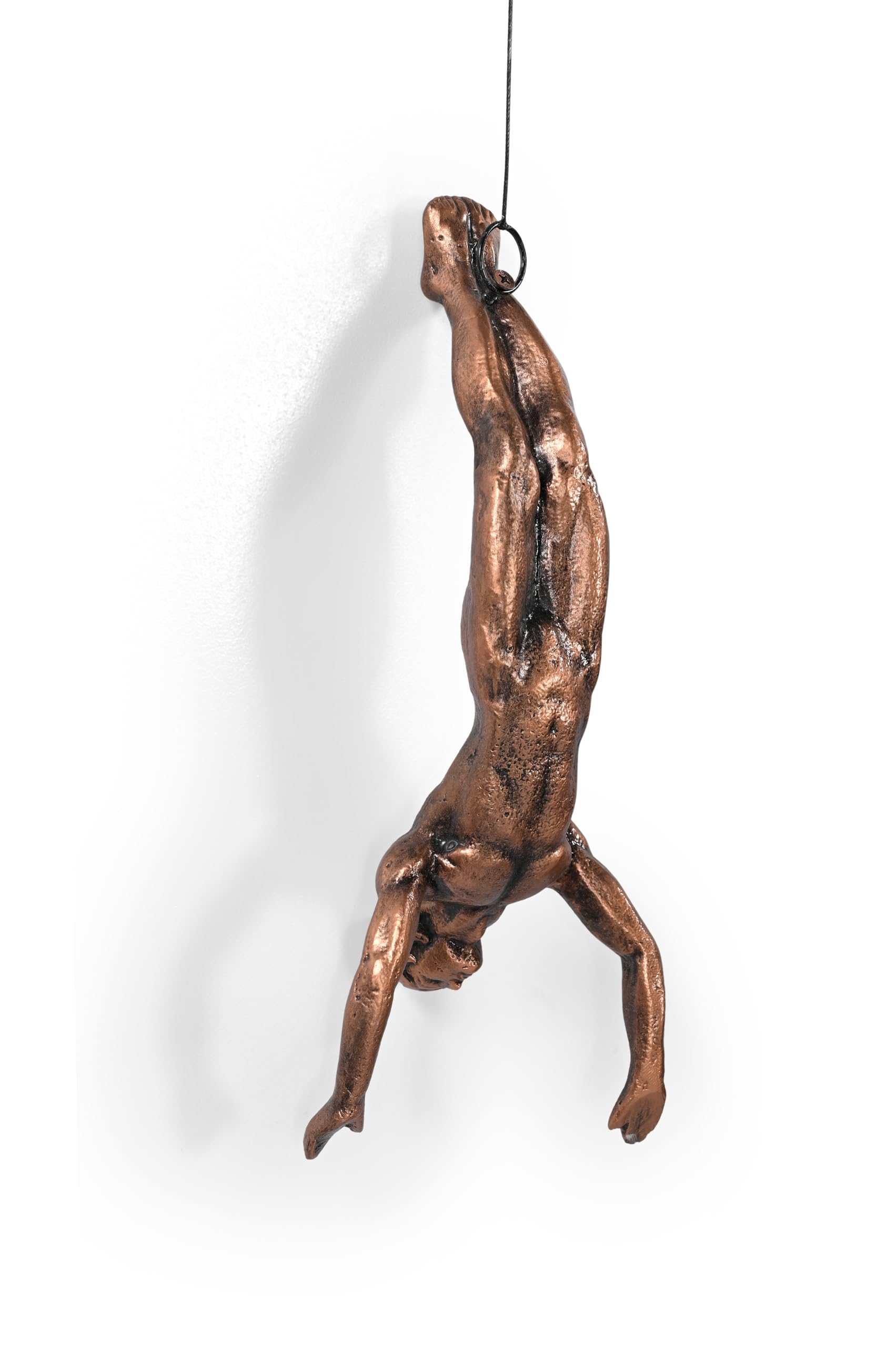 iAnanas 3er-Set Klettermann Metallskulptur CLIFFHANGERS mit Drahtseil Dekoelement moderne Kunstskulptur, 3D-Wanddekoration Wandinstallation Wohnzimmer, Metall, kinderzimmer, motivation