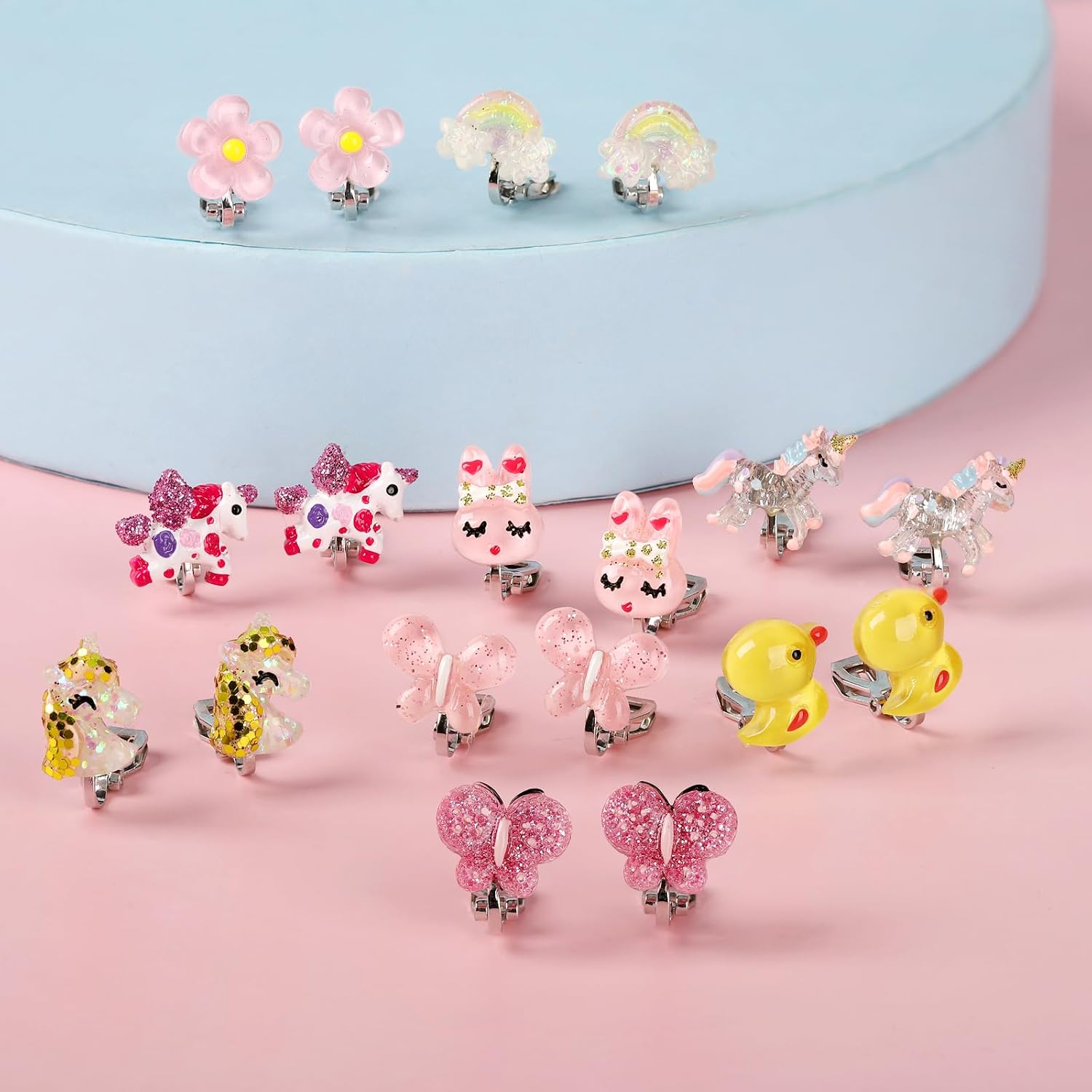 Pairs Girls Clip Earrings Jewel Box
