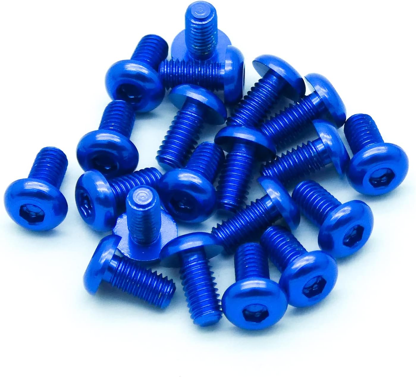 20PCS M3x6mm Aluminum Button Head Hex Screw (Anodized Blue)