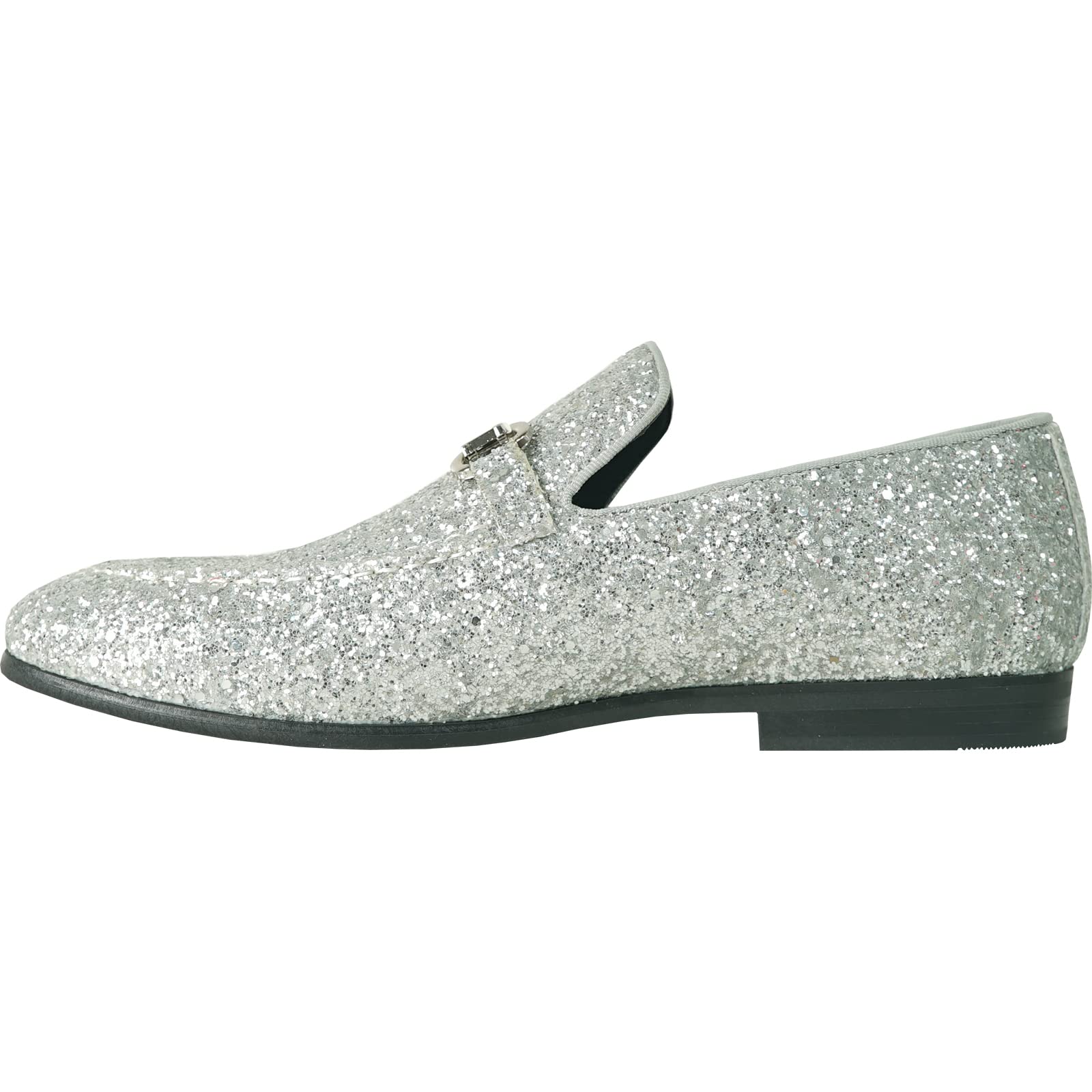 Bravo! Men Dress Shoe Prom Slip-on Loafer Lace-up Oxford Cap Toe Metallic Glitter for Wedding Prom Black Blue Green Gold Pink Pewter Purple Silver Red