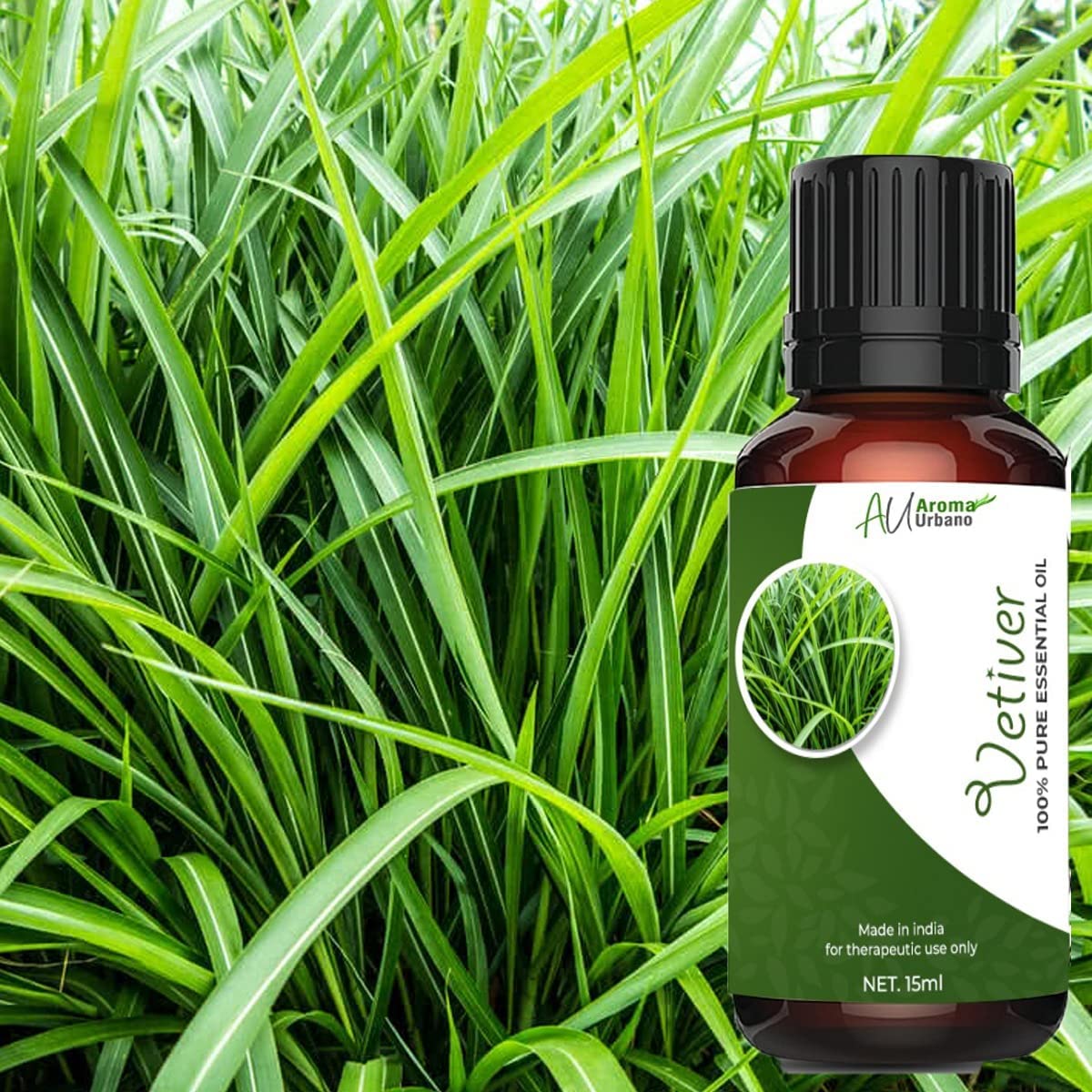 Aroma Urbano Vetiver Essential Oils for Skin, Hair, Face, Acne