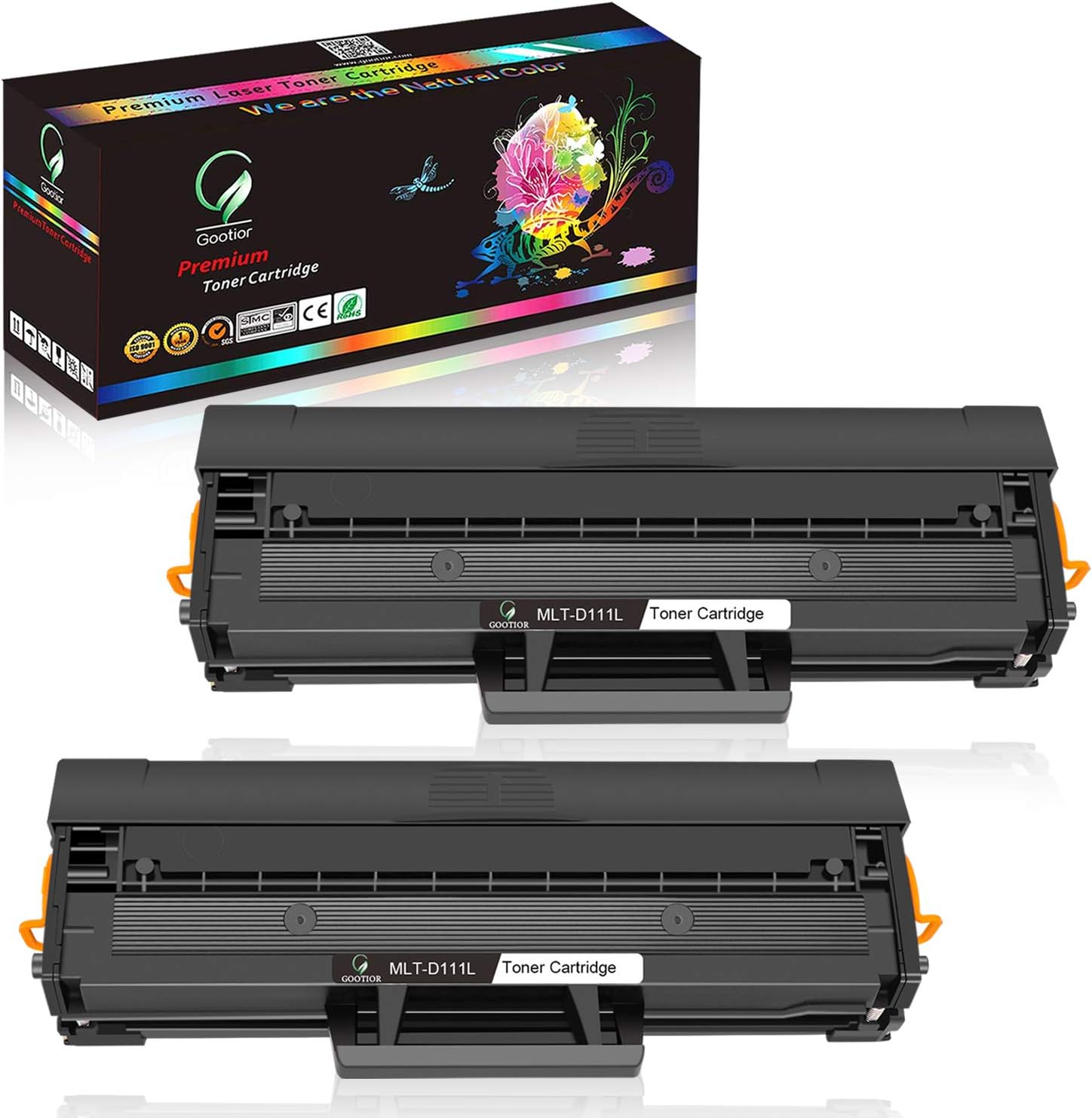 GOOTIOR2PK MLT-D111S Compatible for Black Toner Cartridges Samsung D111S MLT-D111L use for Samsung Xpress M2020 M2020W M2022 M2022W M2026 M2026W SL-M2070 SL-M2070W SL-M2070F SL-M2070FW