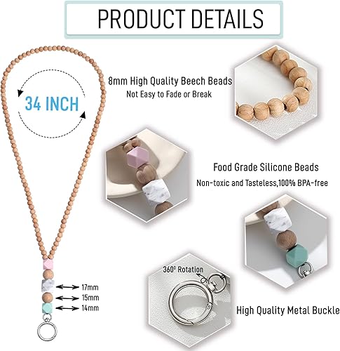 Miniatura 3 de Cordones para insignias de identificación para mujeres, cordones para llaves, cordón para profesores con soporte de identificación, cordón de