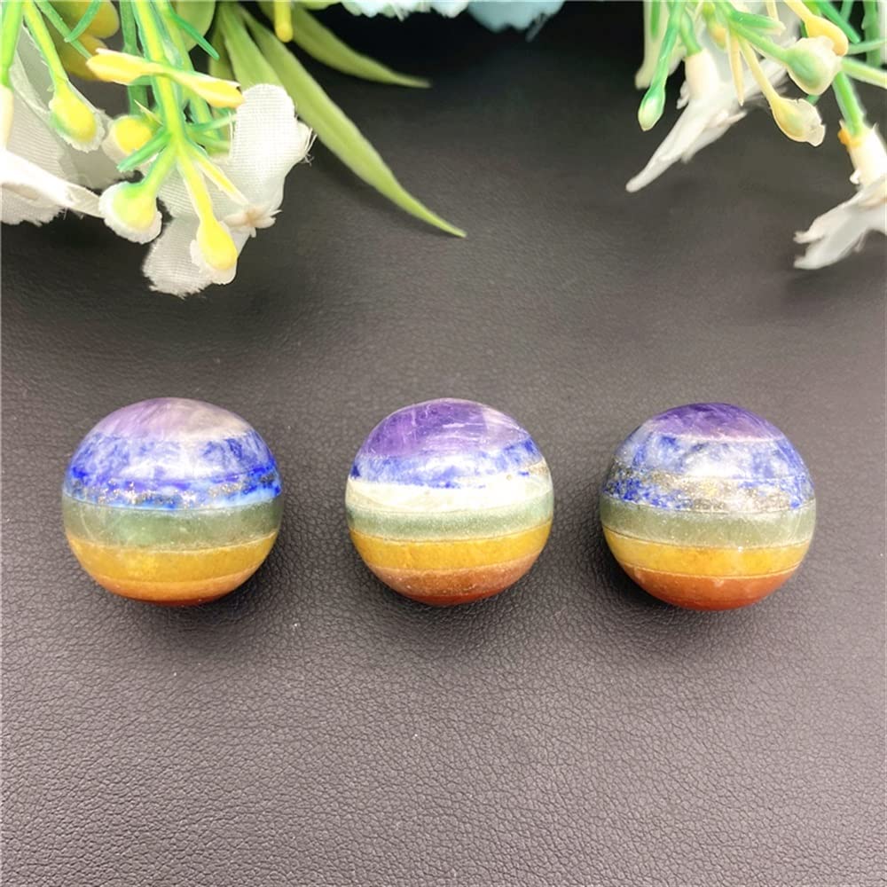 Meditation home 1 szt. 20 mm naturalny 7 czakr kwarc kryształ kula w kształcie kuli leczniczy kamień szlachetny polerowany naturalny kwarc kryształy