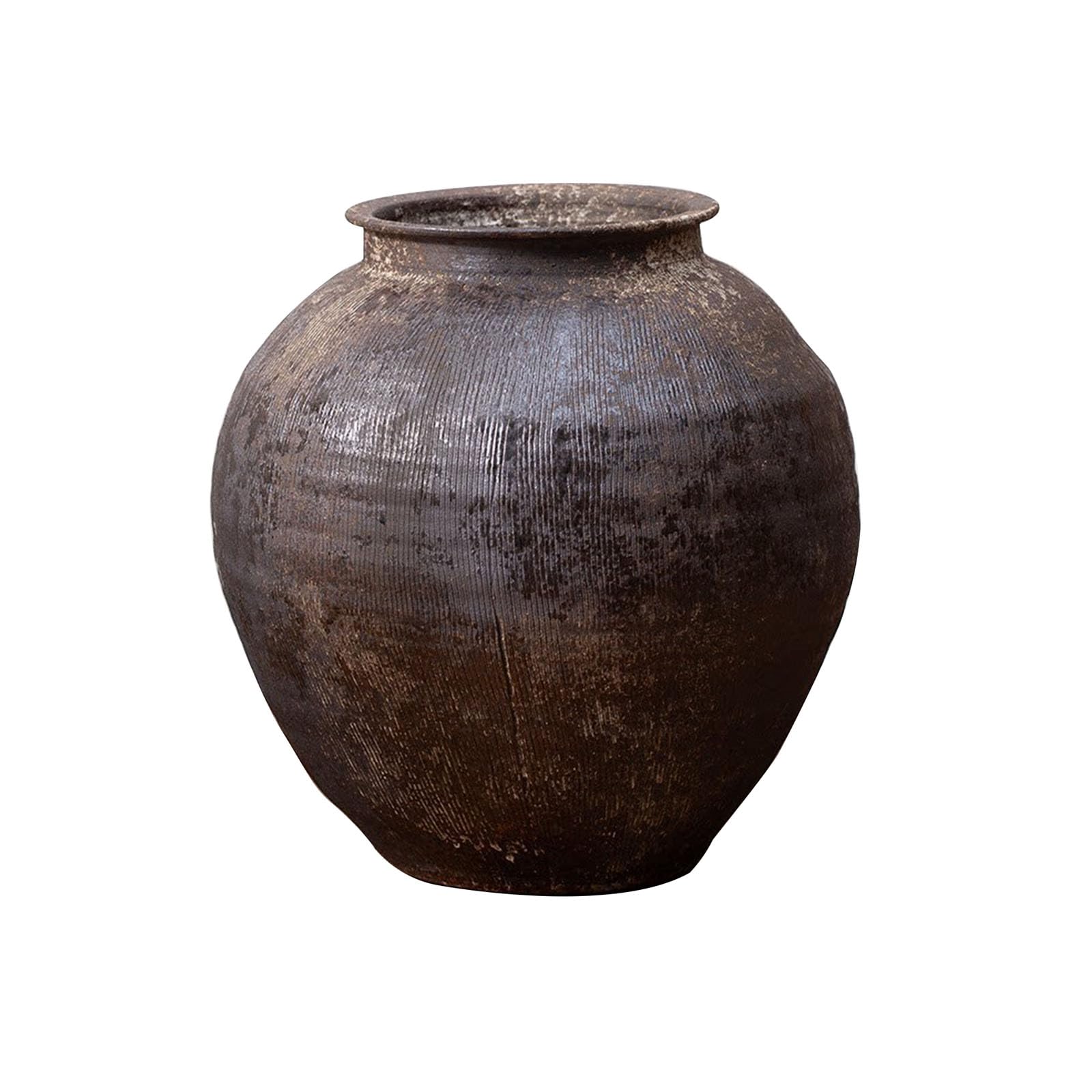 Nzzkoides B Large Sturdy Ceramic Vase, Vintage Floor Vase With Vertical Texture, Ornament For Living Room, Room Corner, Yard, Farmhouse, Hotel(Size:34 * 34 * 35Cm,Color:b)