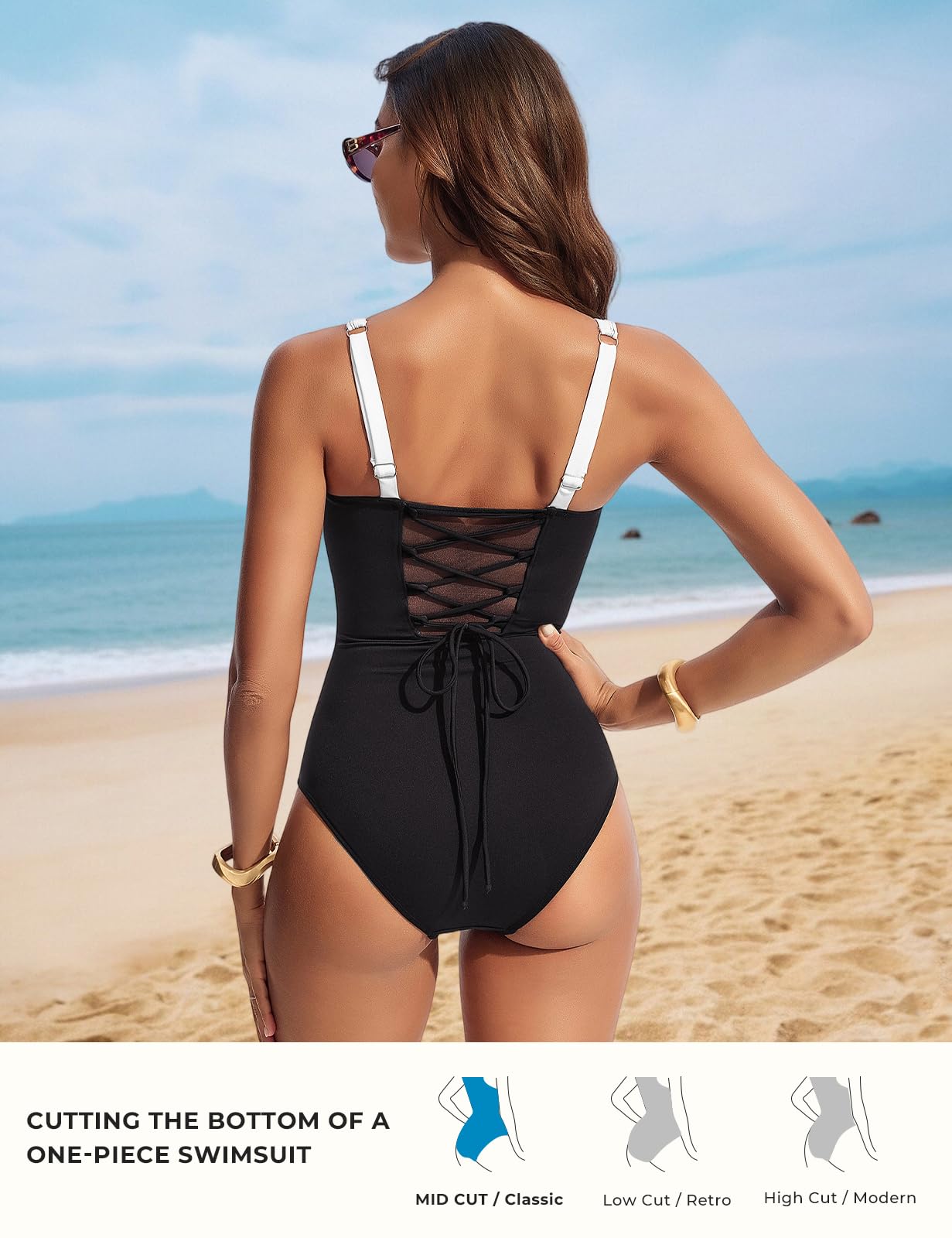 Hanna Nikole Costume da bagno da donna con scollo a V
